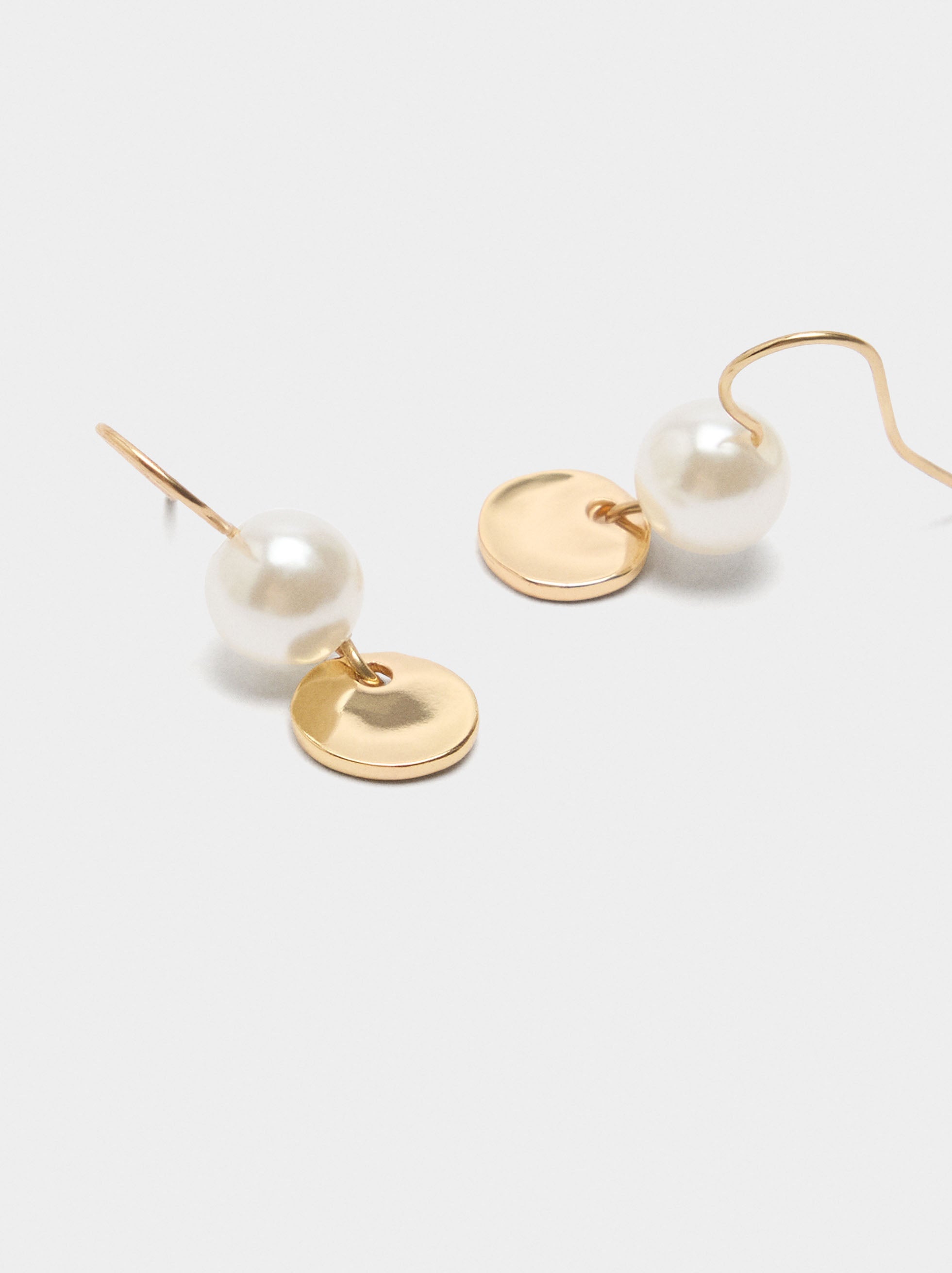 Pendientes De Perlas Y Medallas
