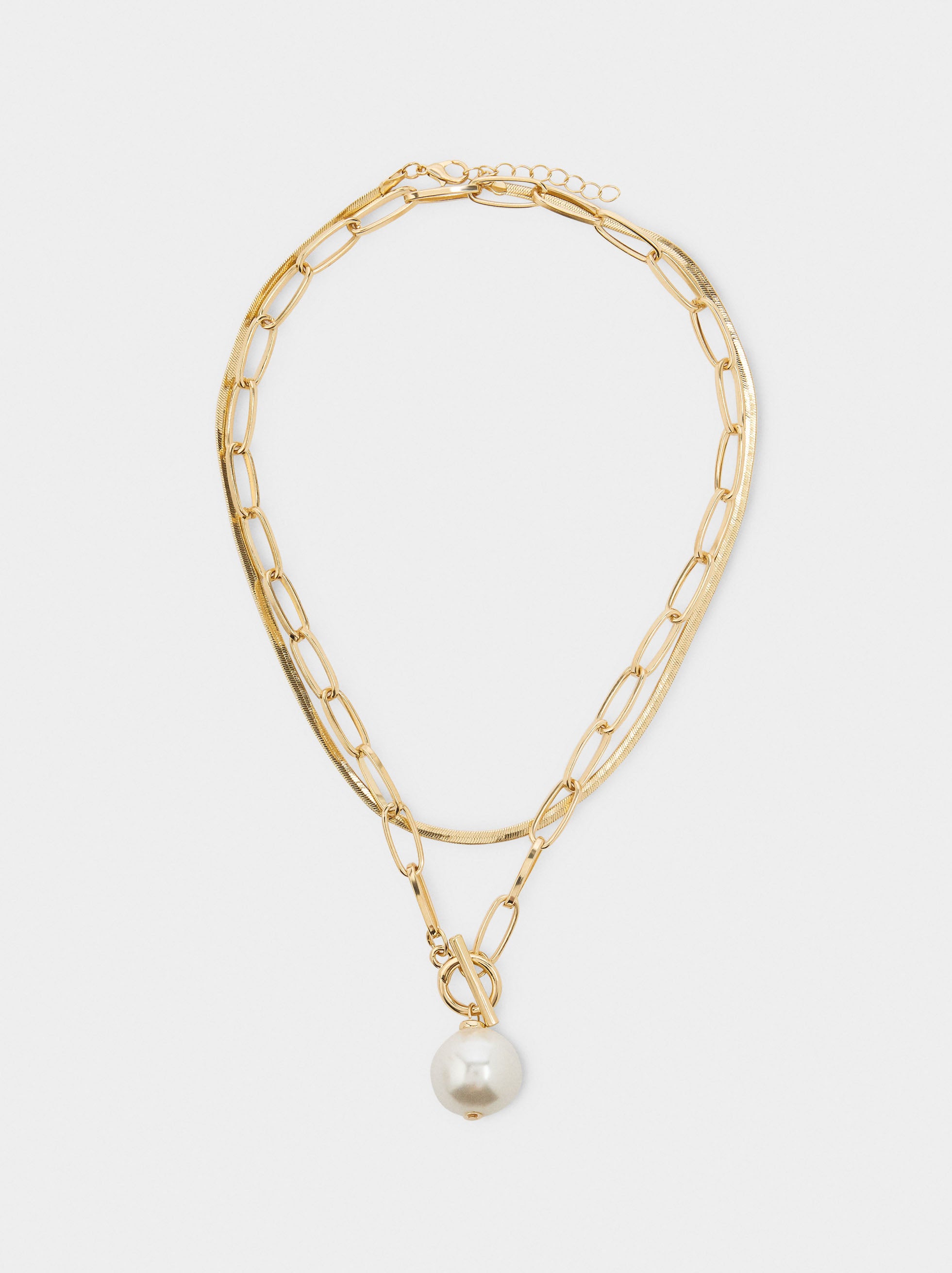 Set De Collares Cortos Con Colgante De Perla