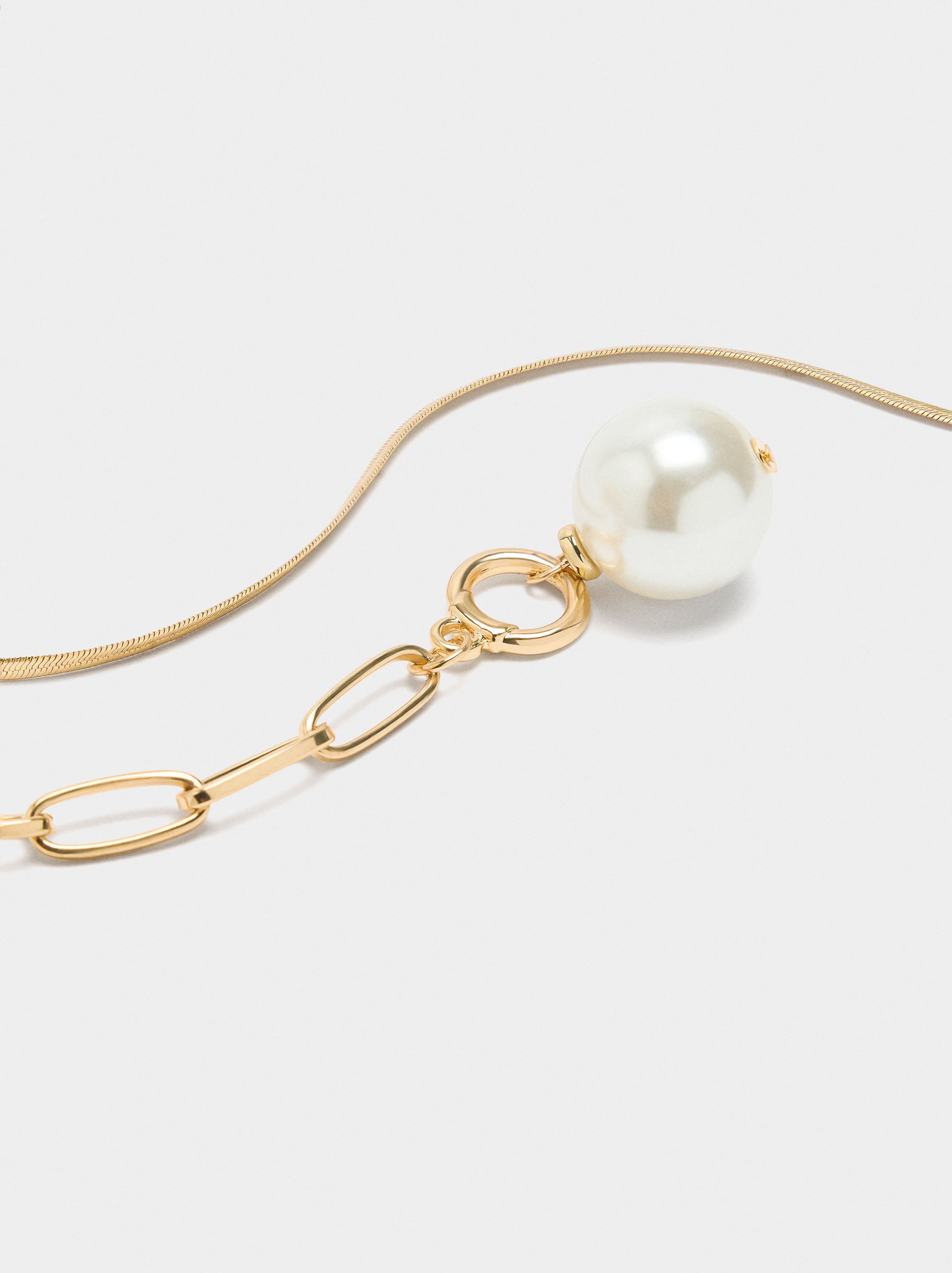 Set De Collares Cortos Con Colgante De Perla