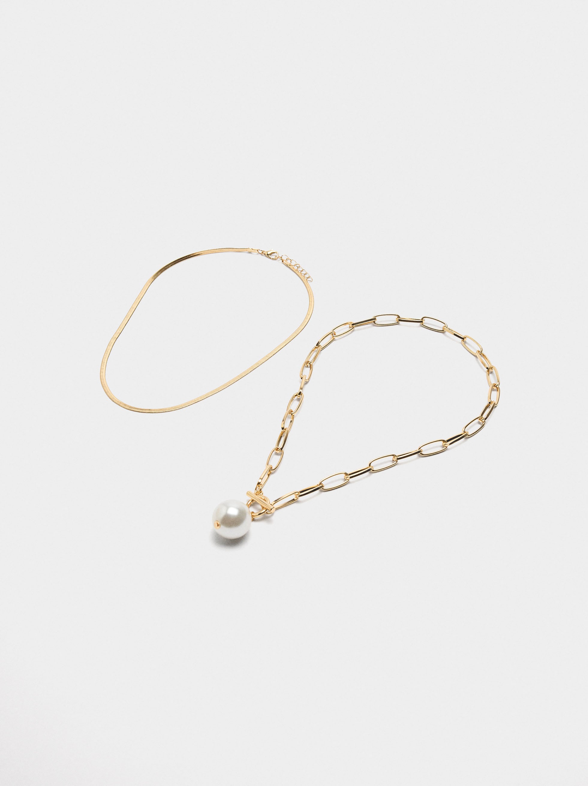 Set De Collares Cortos Con Colgante De Perla