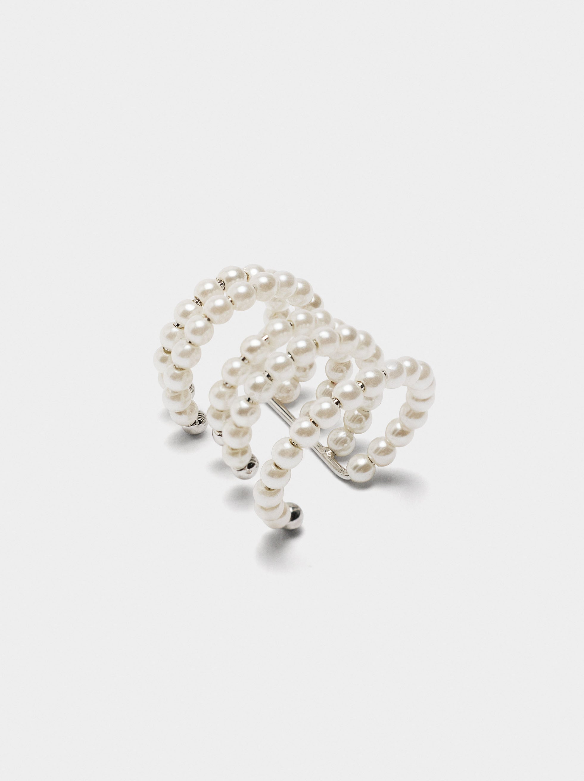 Earcuff Con Aros De Perlas