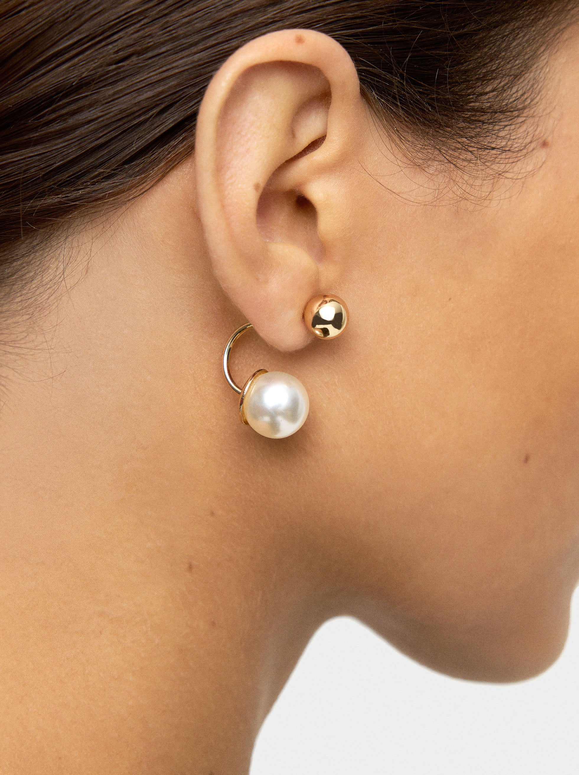 Pendientes De Esferas Con Perlas
