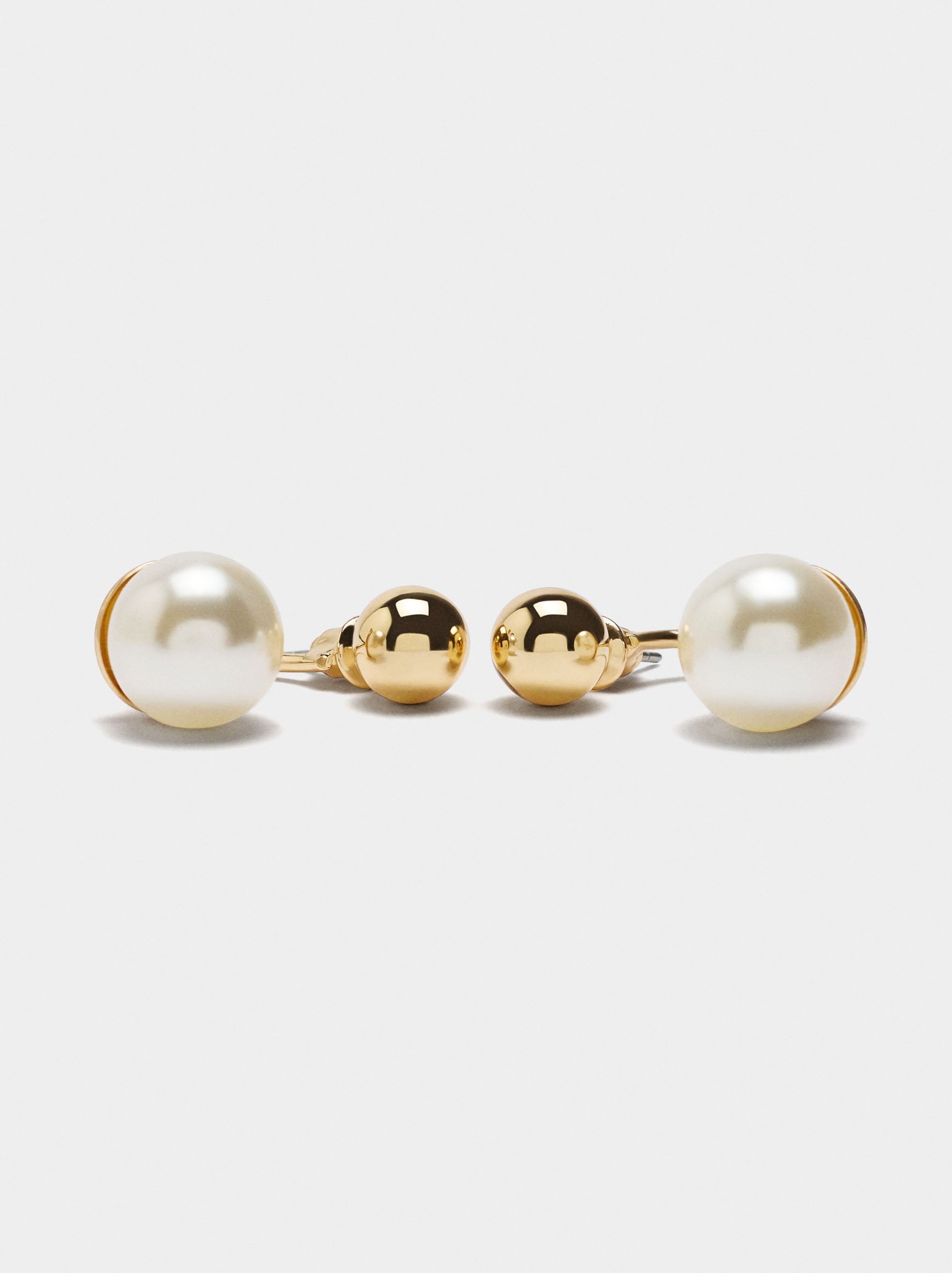 Pendientes De Esferas Con Perlas