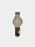 Reloj De Malla Metálica Con Charm Love