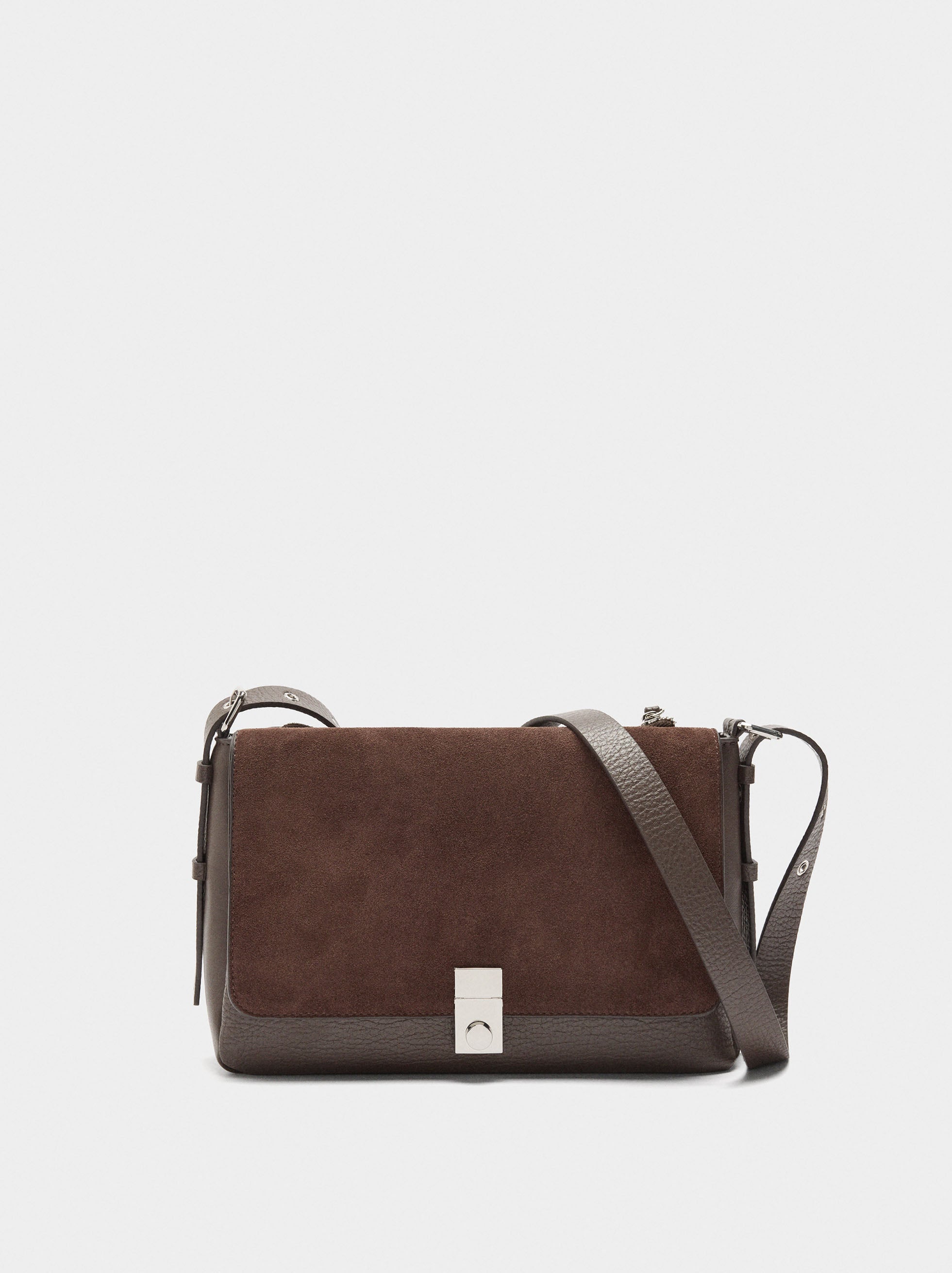 Bolso Bandolera Con Piel