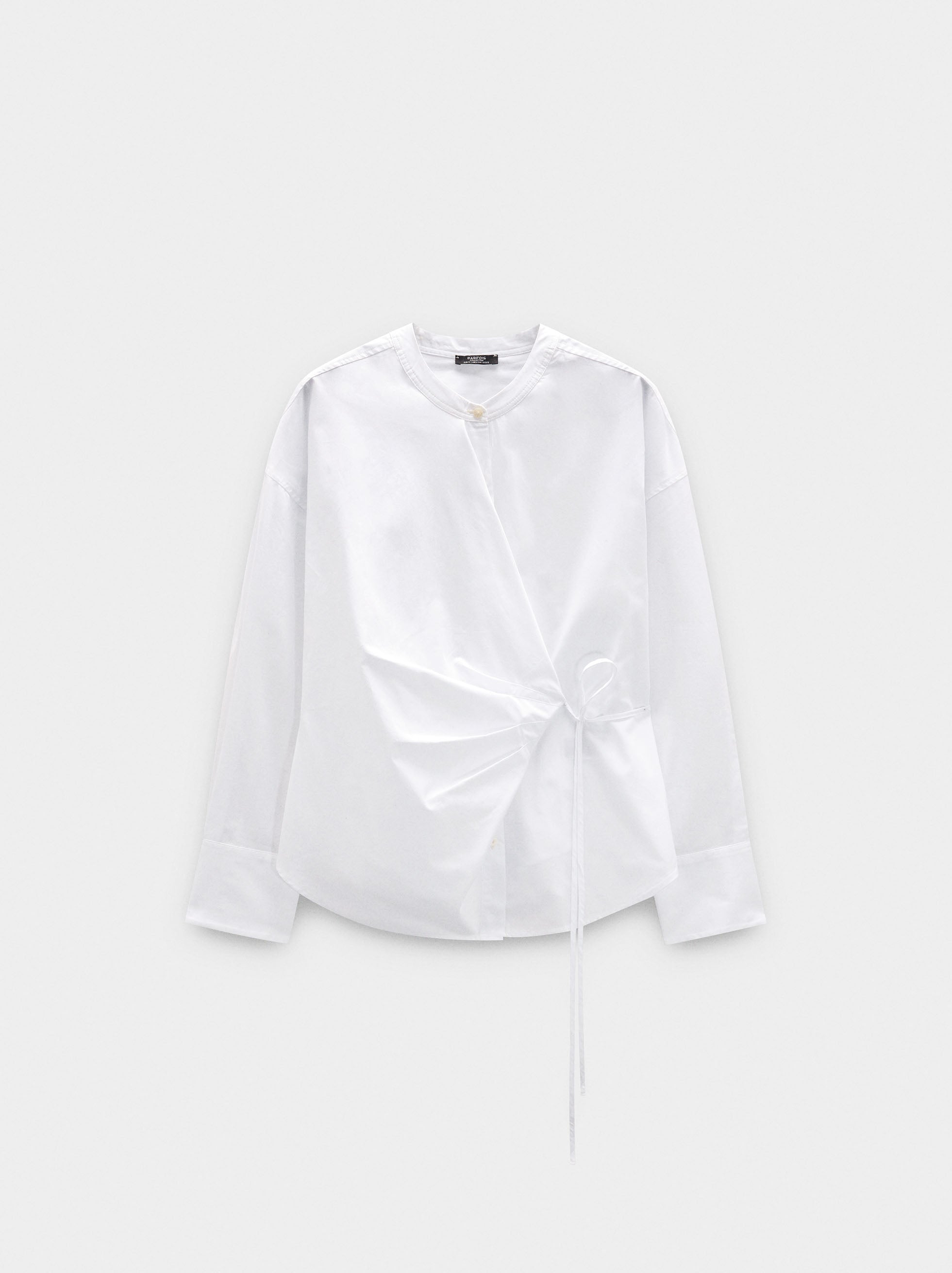 Camisa Con Drapeado De 100% Algodón