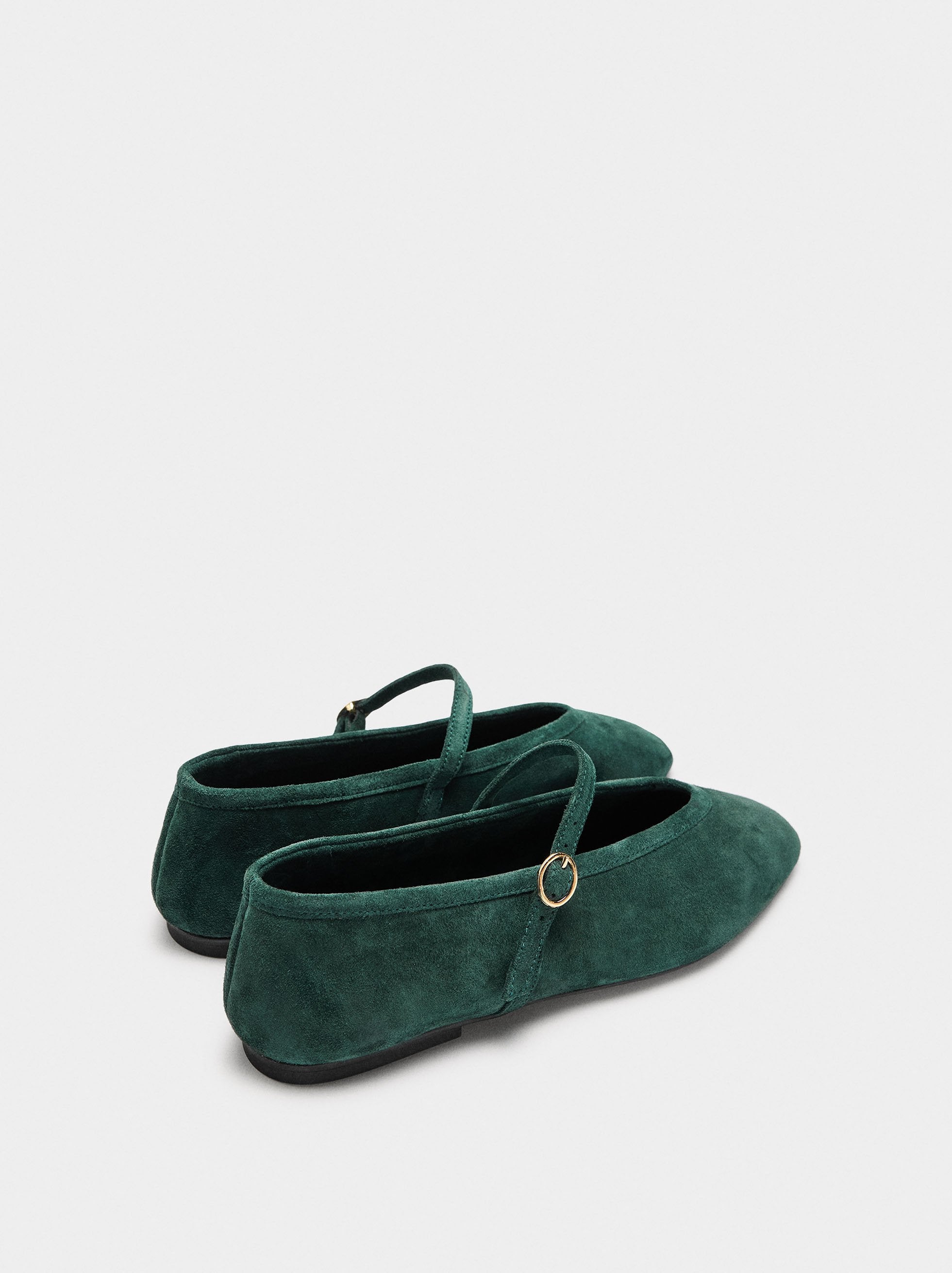 Bailarinas De Piel Con Tira Y Hebilla