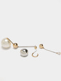 Set De Pendientes Asimétricos Con Perlas