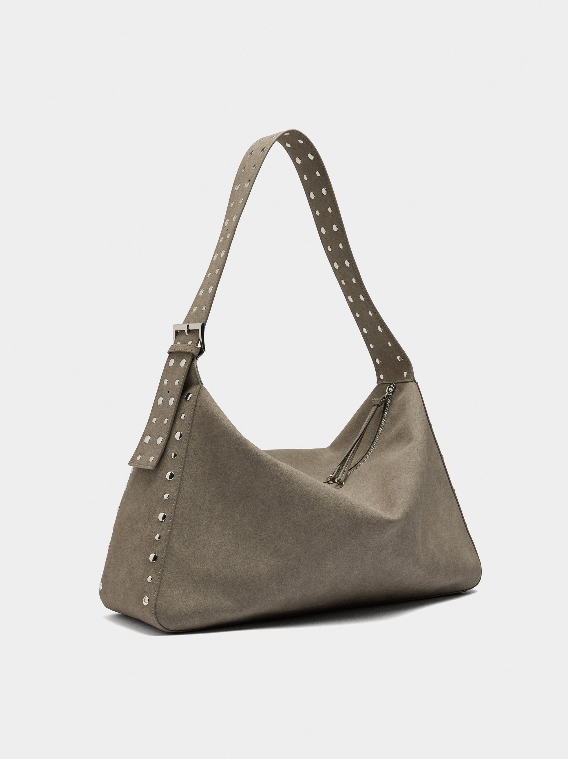 Bolso De Mano Efecto Piel Con Tachuelas