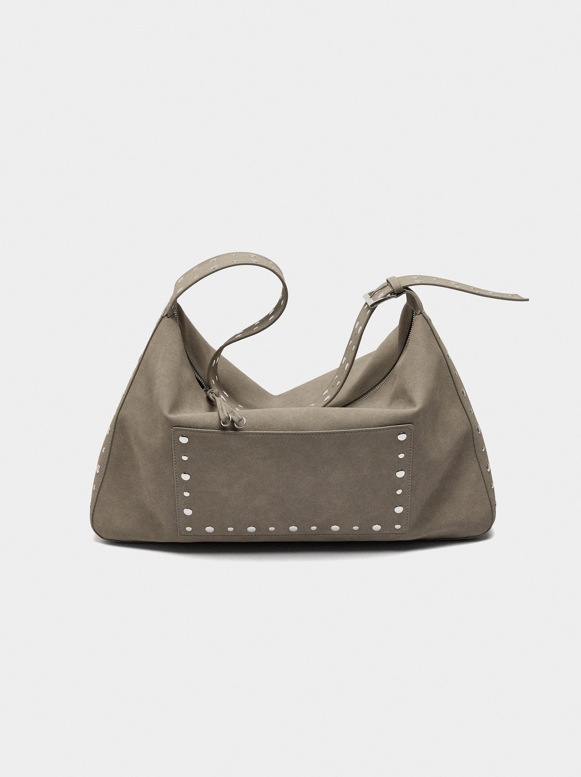 Bolso De Mano Efecto Piel Con Tachuelas