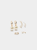 Set De Pendientes Y Earjackets Con Perlas