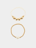 Set De Pulseras Elásticas Con Perlas