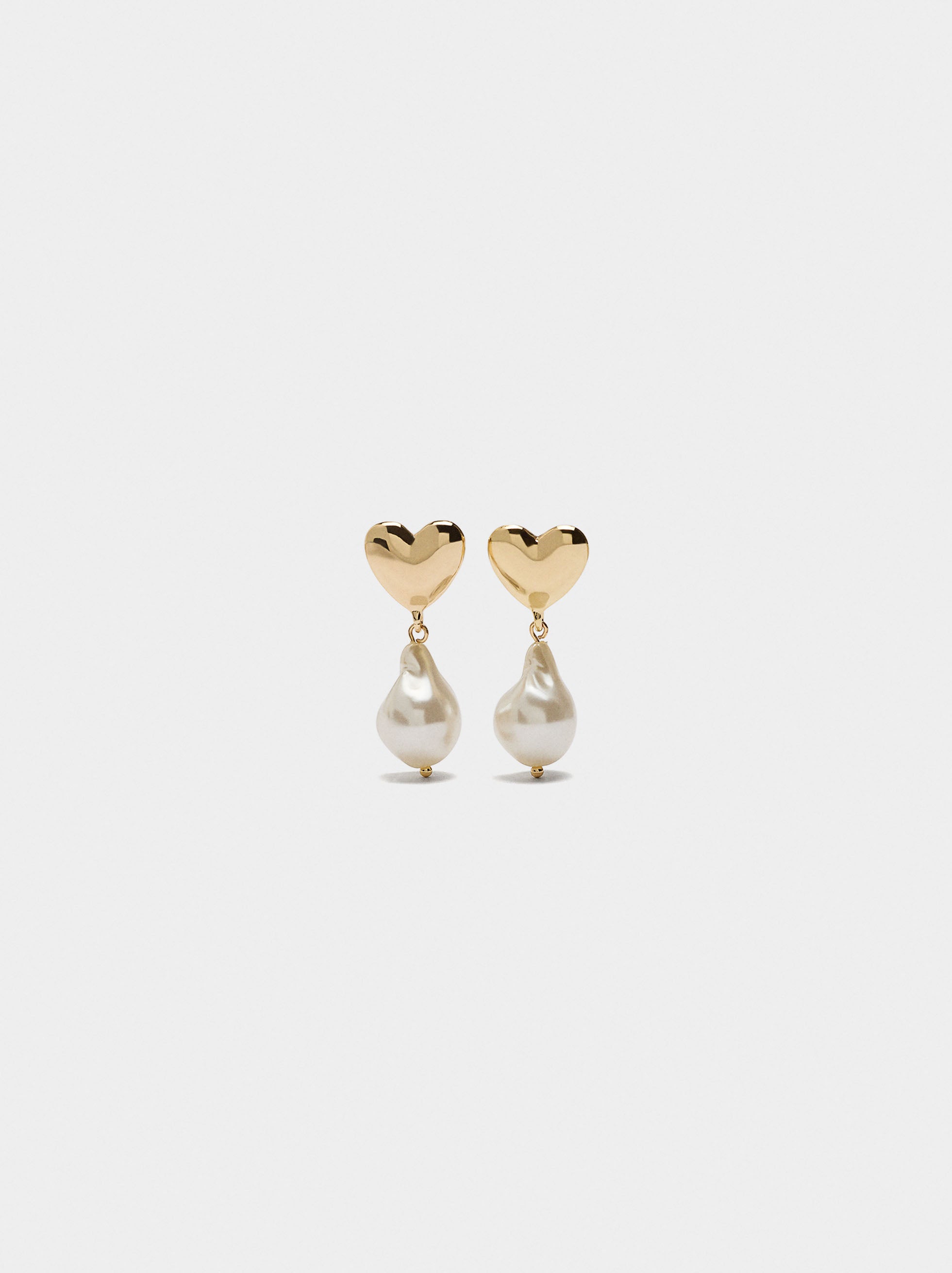 Pendientes De Corazón Con Perlas