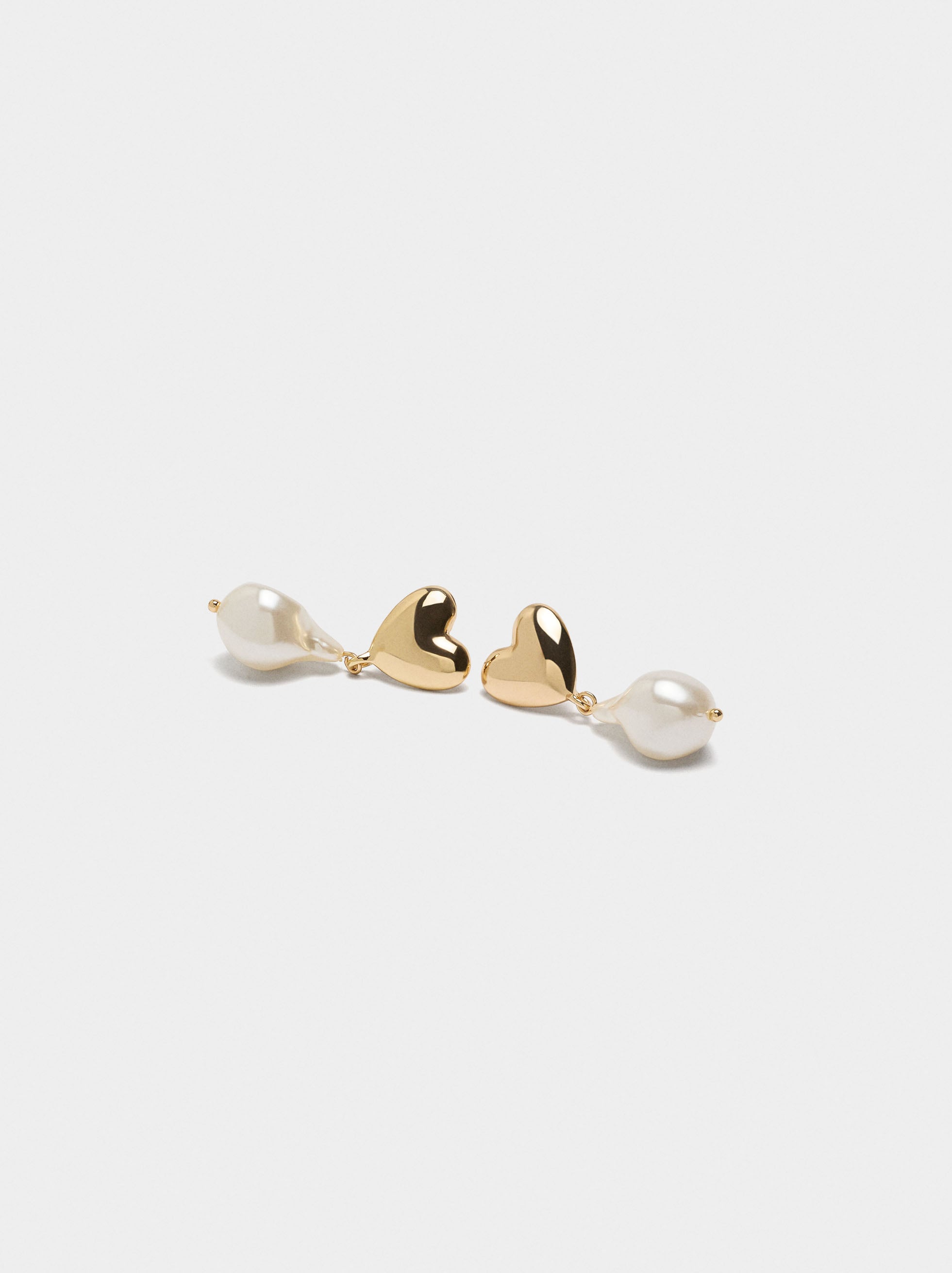Pendientes De Corazón Con Perlas