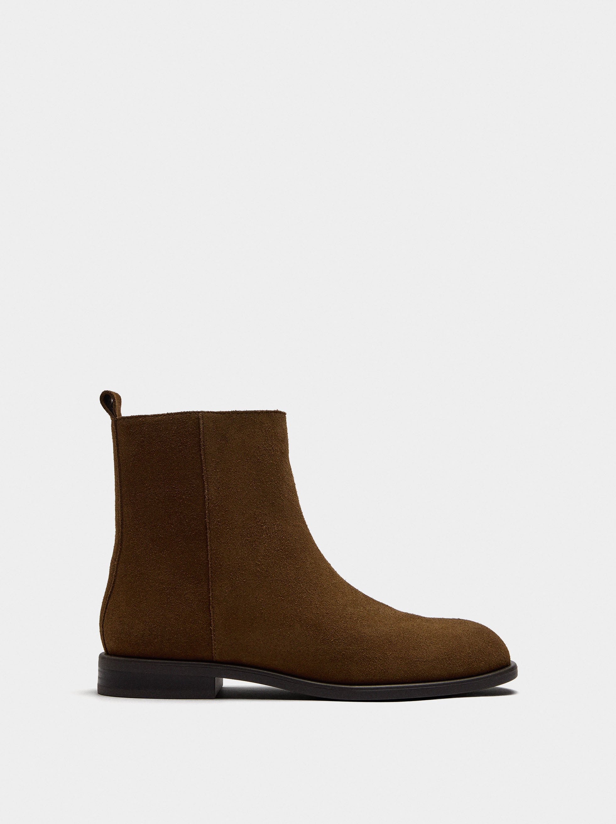 Botines De Piel Tacón Bajo