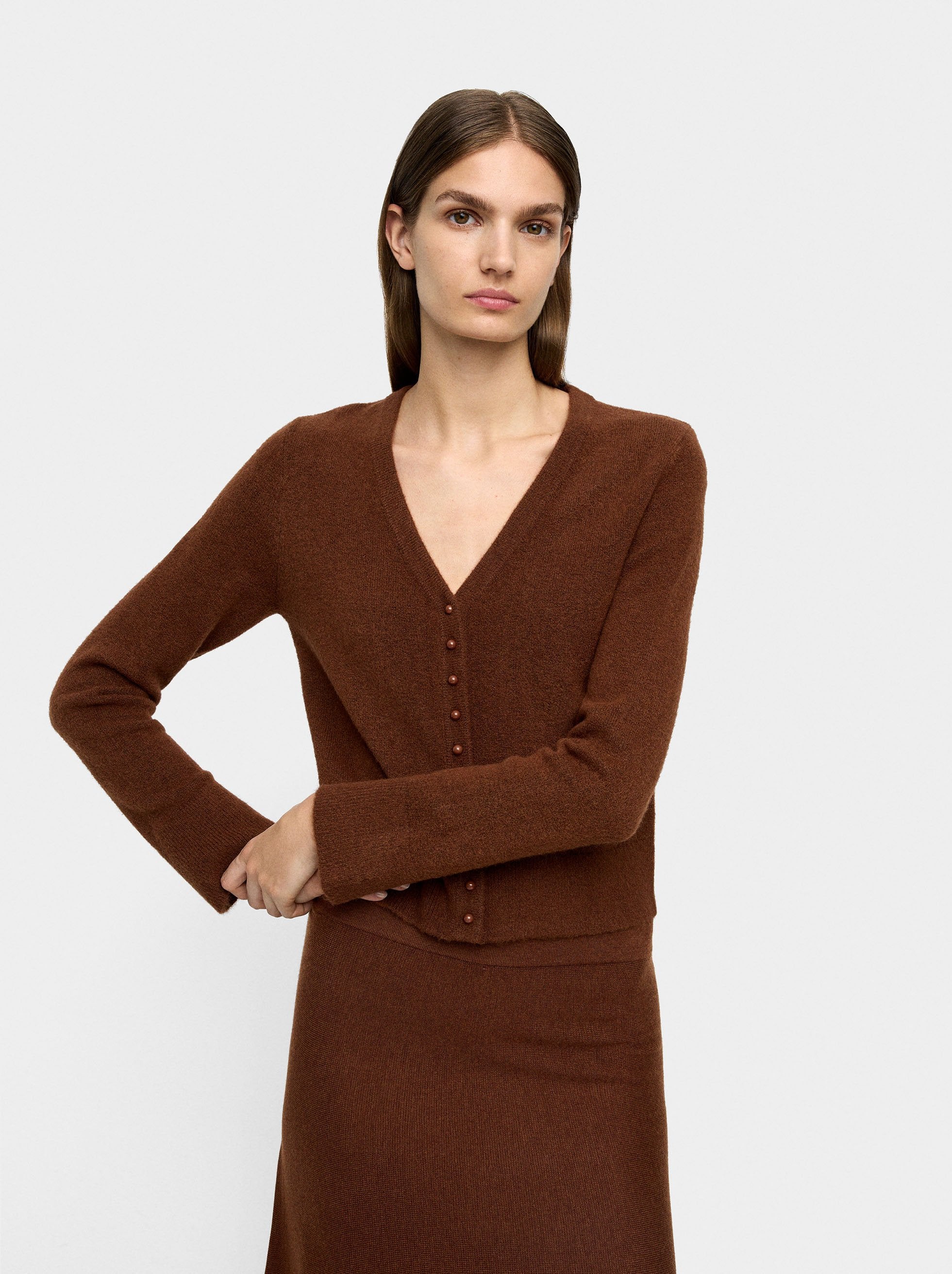Cárdigan De Punto Escote En V