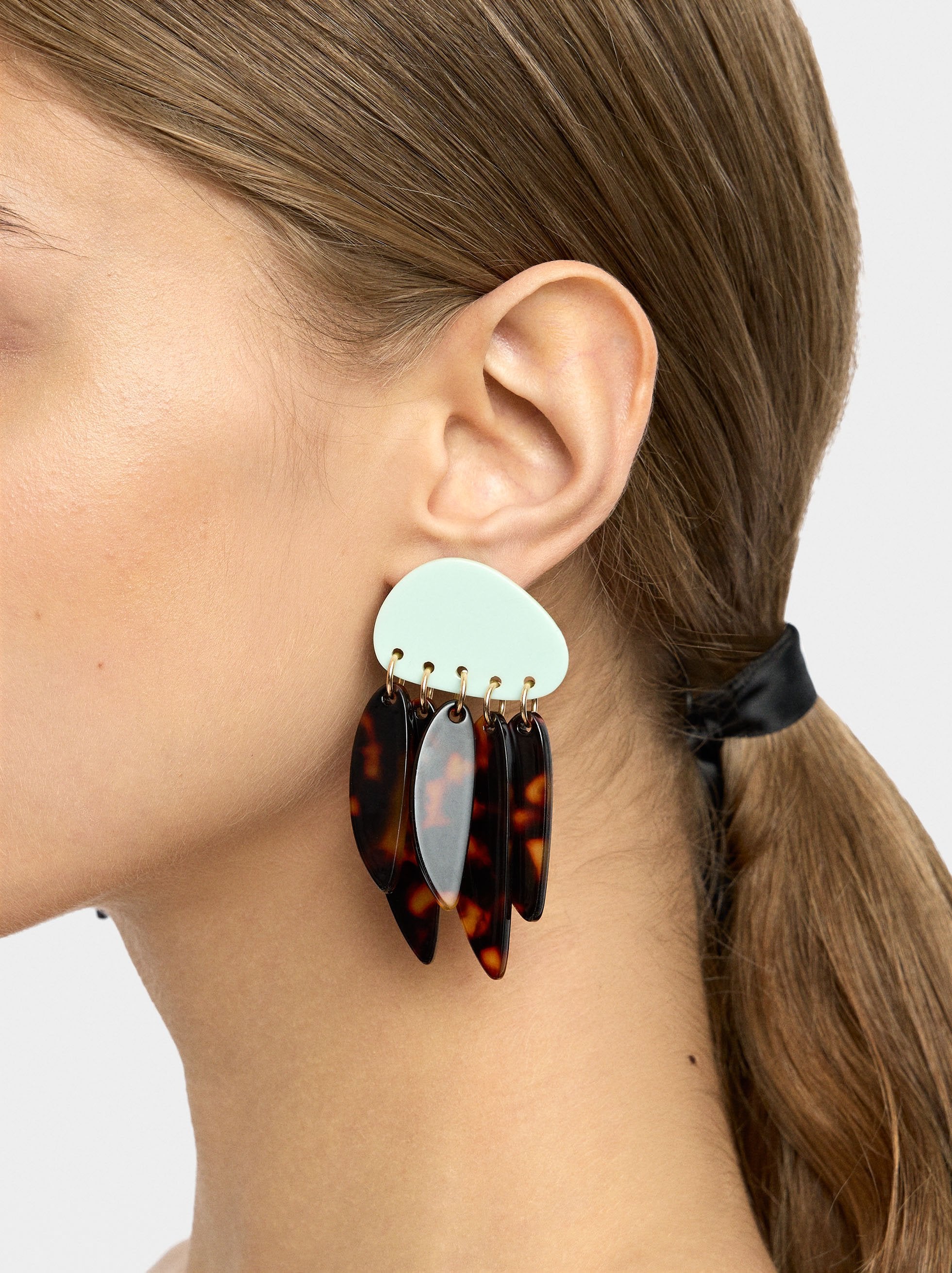 Pendientes Largos De Resina