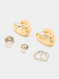 Set De Pendientes Y Earcuffs Bicolor