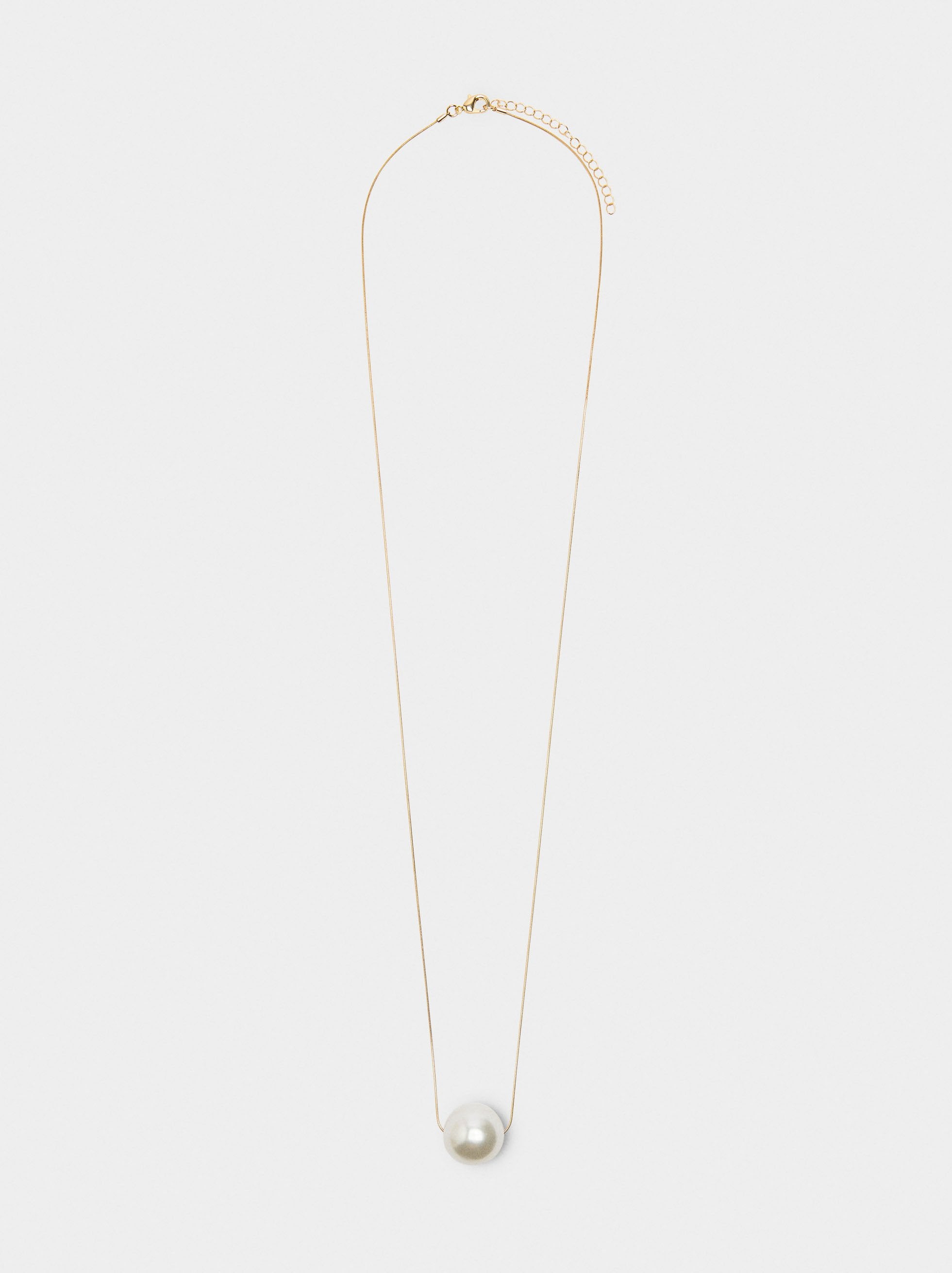 Collar Largo Con Perla