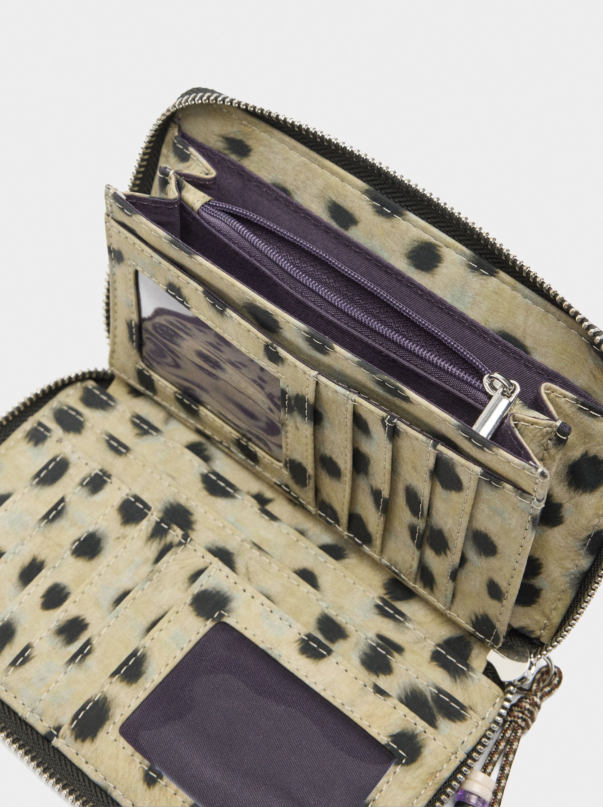 Cartera De Nylon Estampado Animal