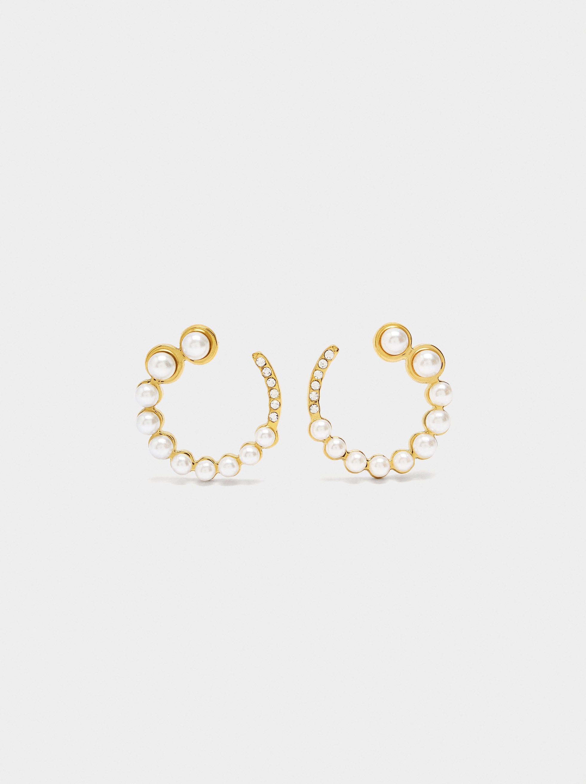 Pendientes De Círculo Con Perlas