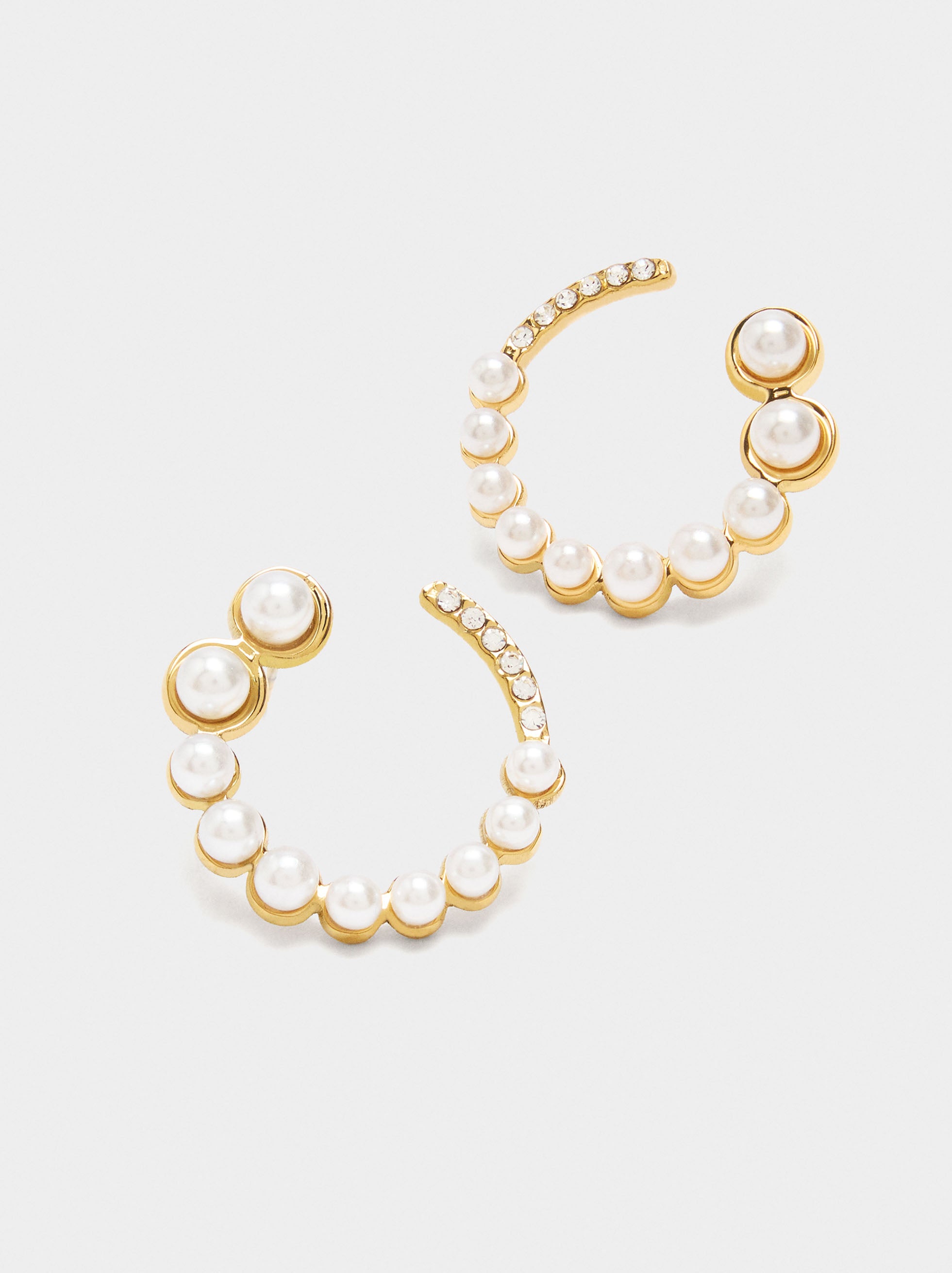 Pendientes De Círculo Con Perlas