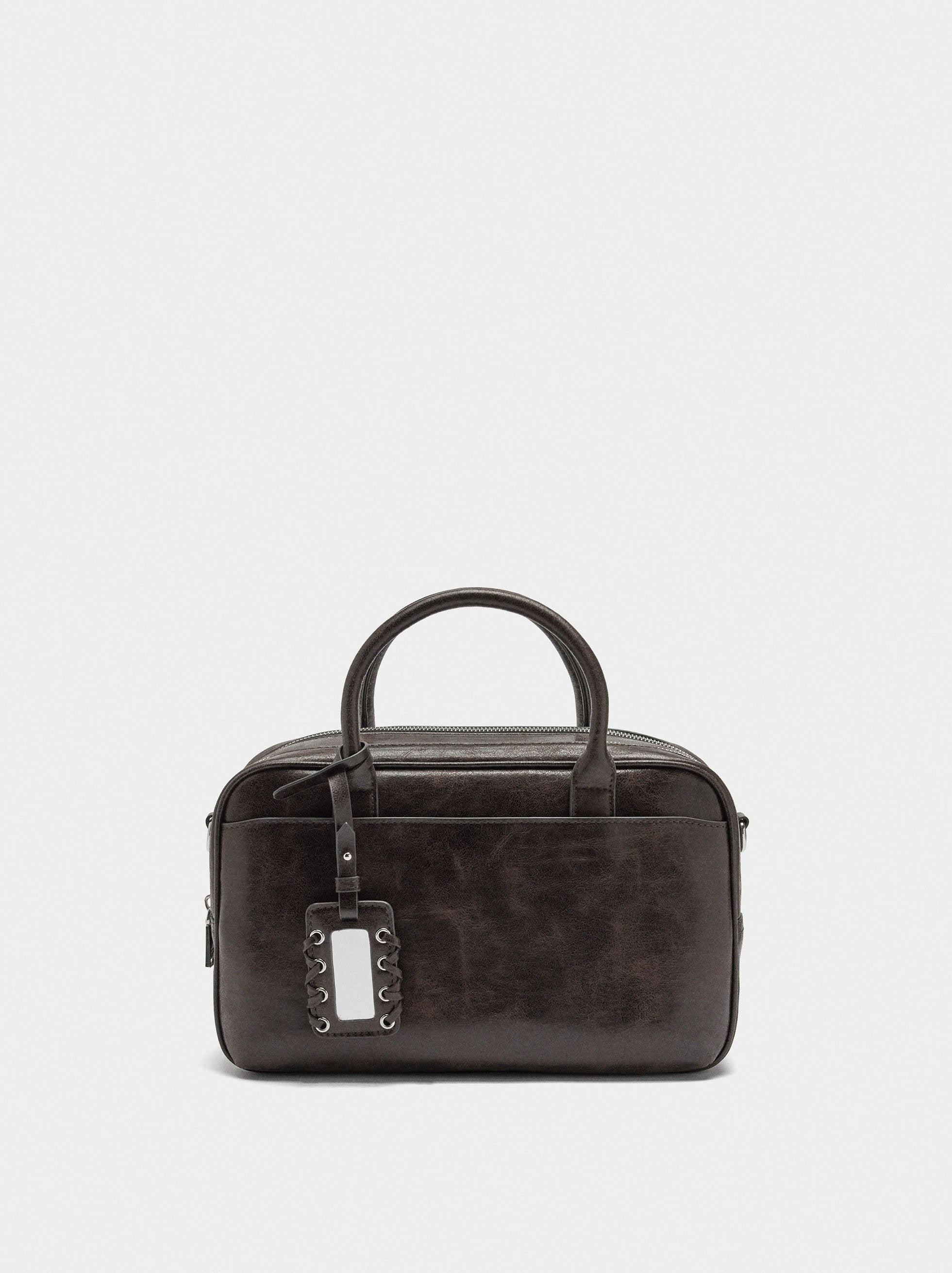 Bolso Bowling De Efecto Envejecido
