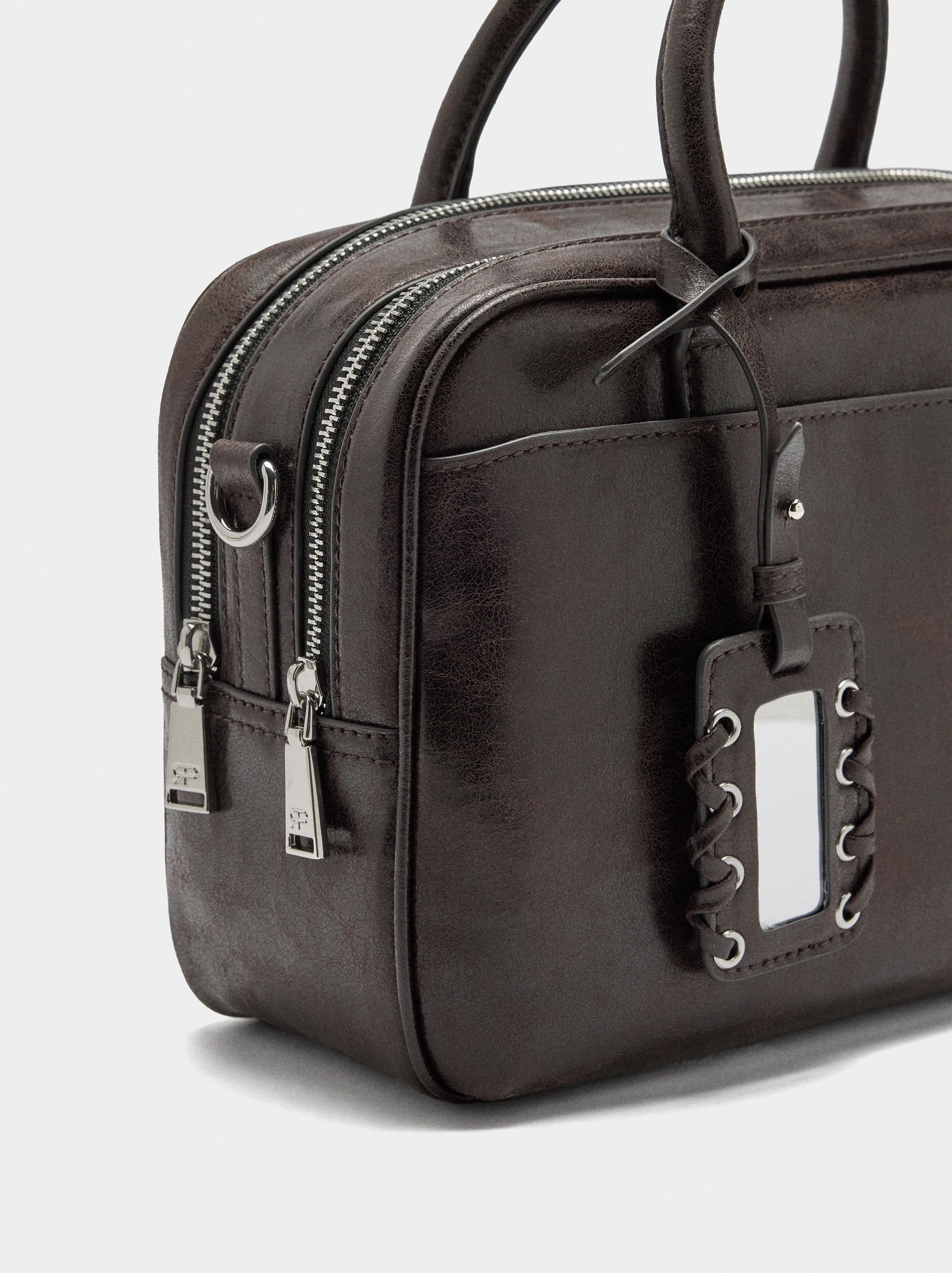 Bolso Bowling De Efecto Envejecido