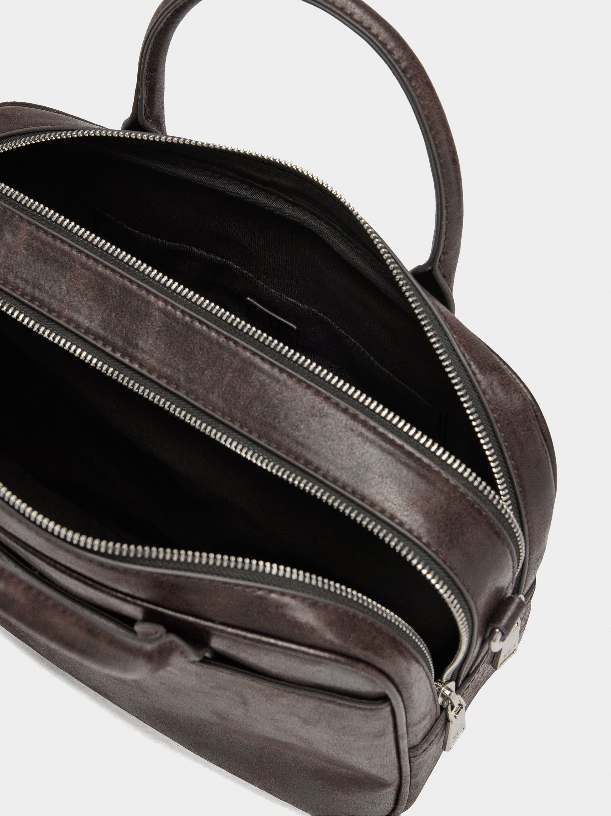 Bolso Bowling De Efecto Envejecido