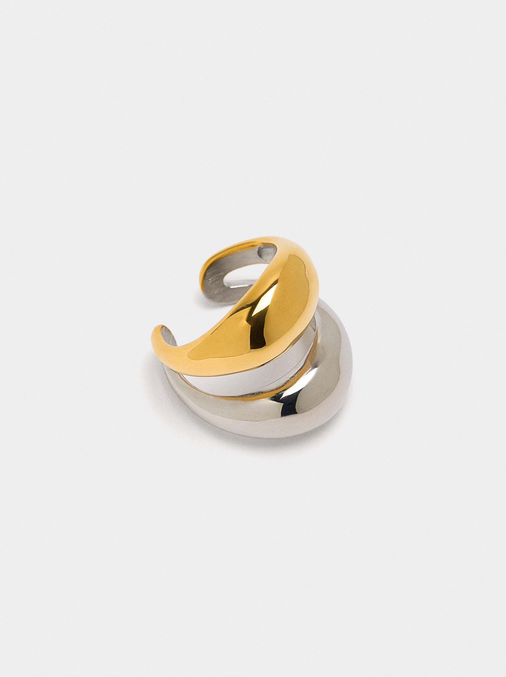 Anillo Efecto Doble Bicolor - Acero Inoxidable