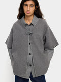 Poncho De Punto Con Hebilla