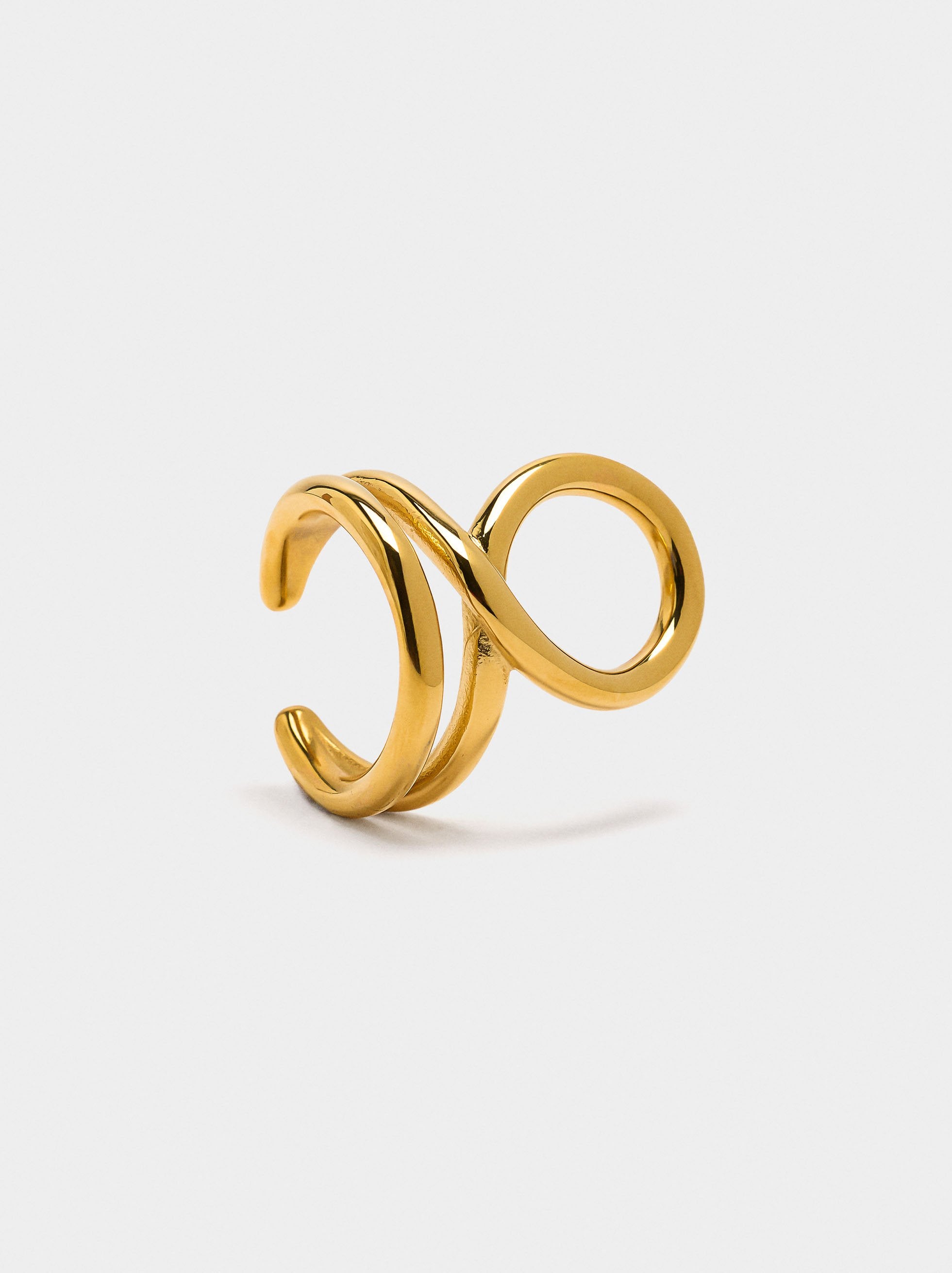 Anillo Abierto Efecto Doble - Acero Inoxidable