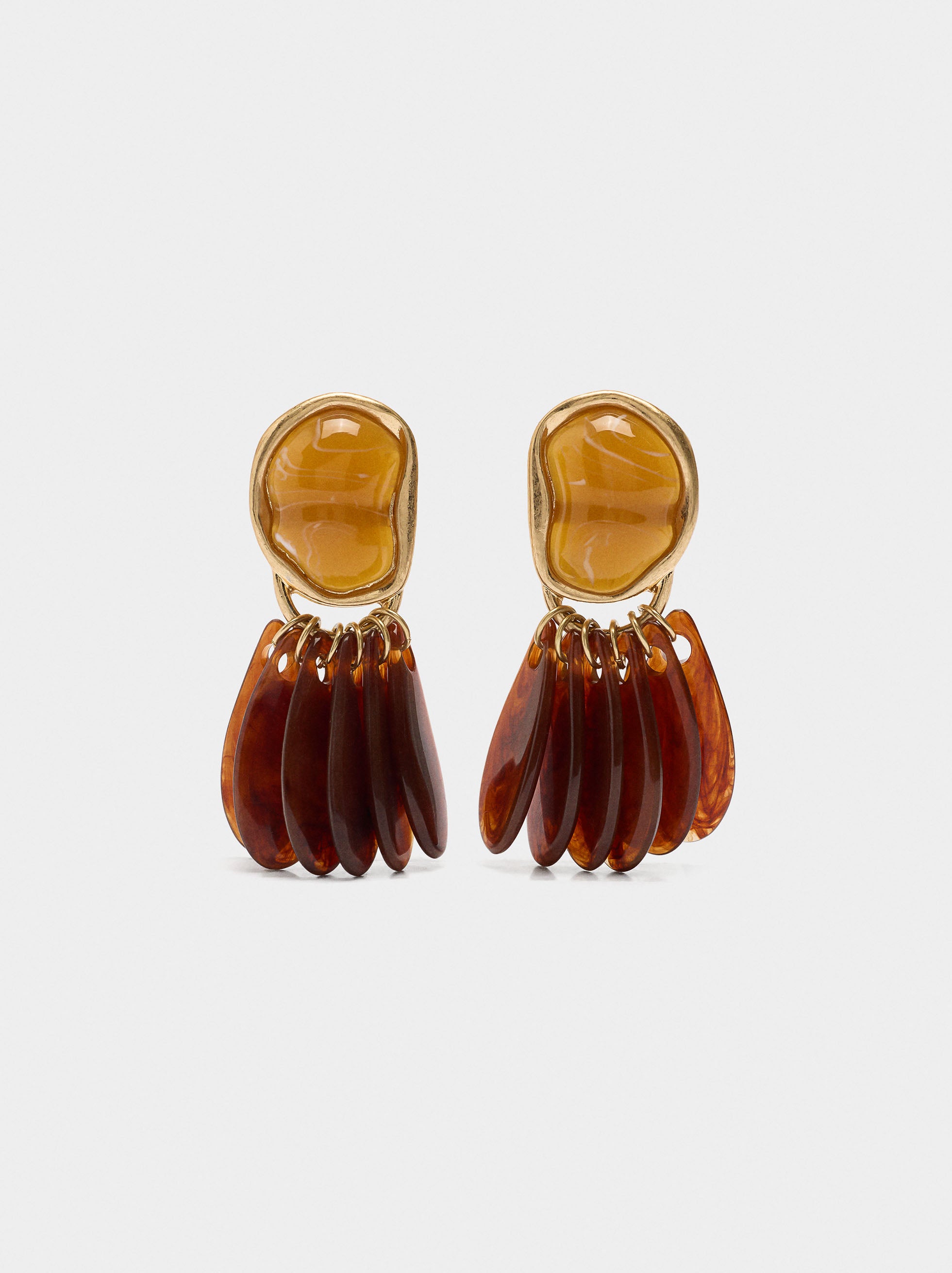 Pendientes Largos De Efecto Piedra