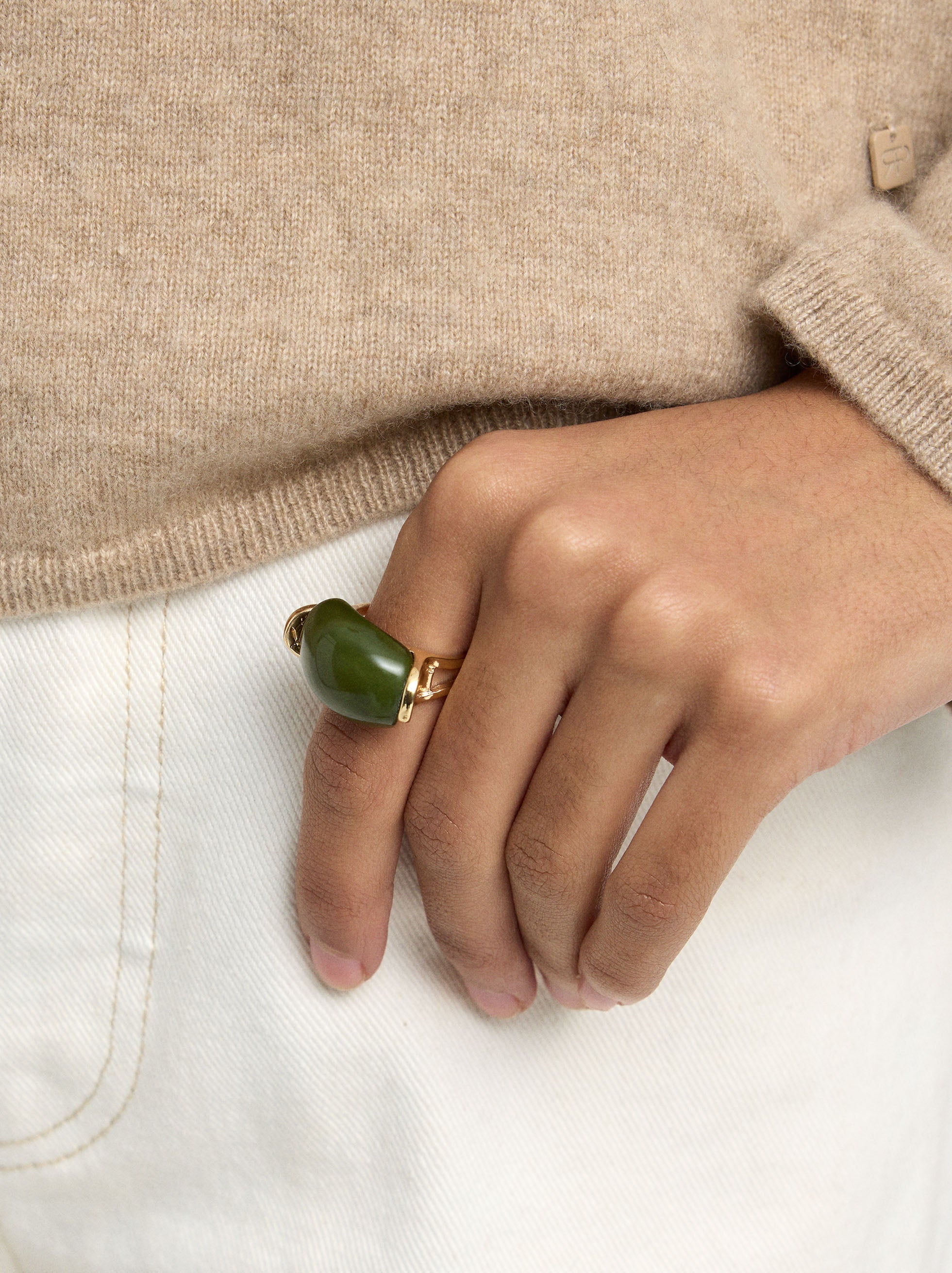 Anillo Maxi Efecto Piedra