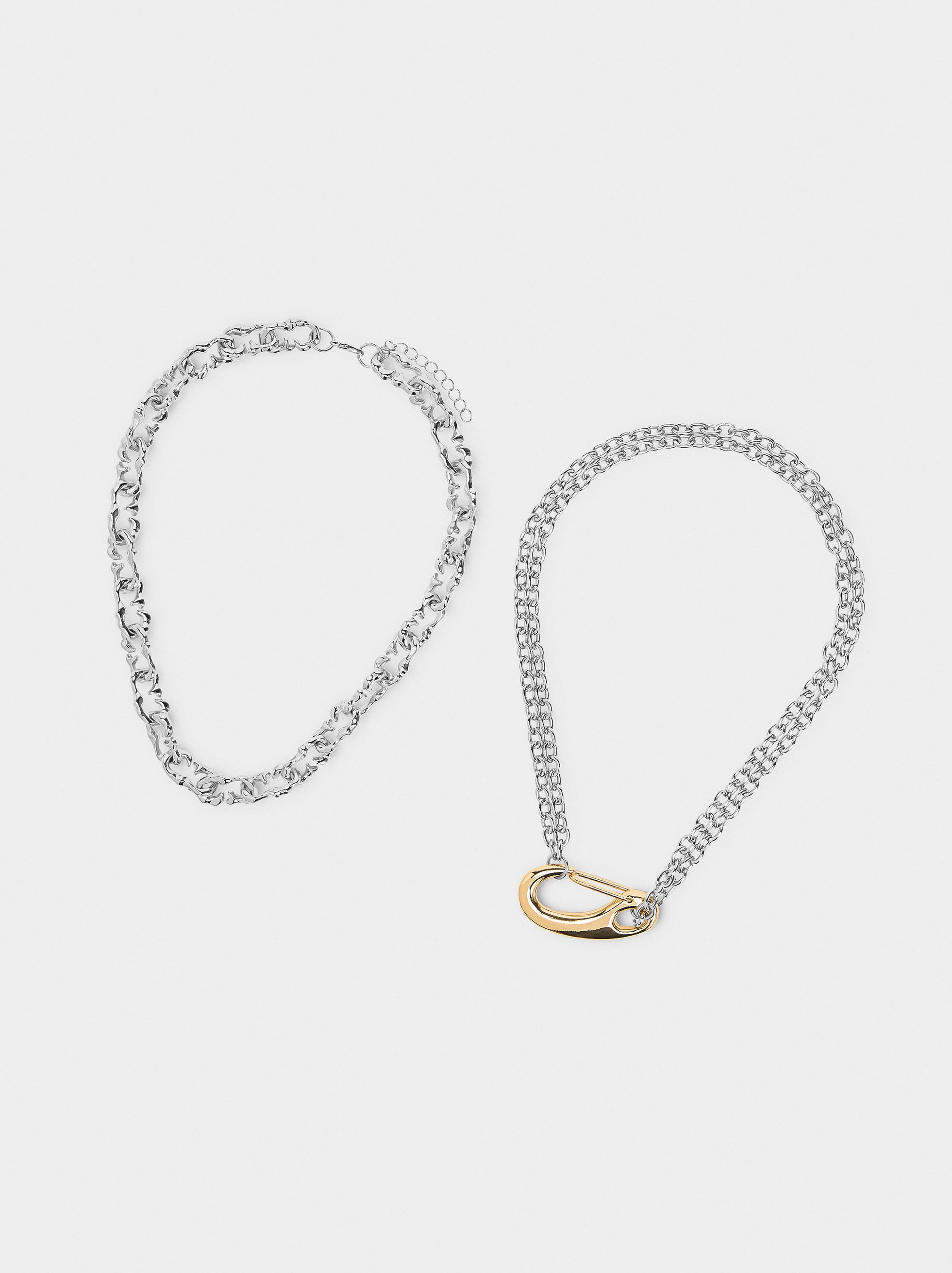 Set De Collares De Eslabones Bicolor