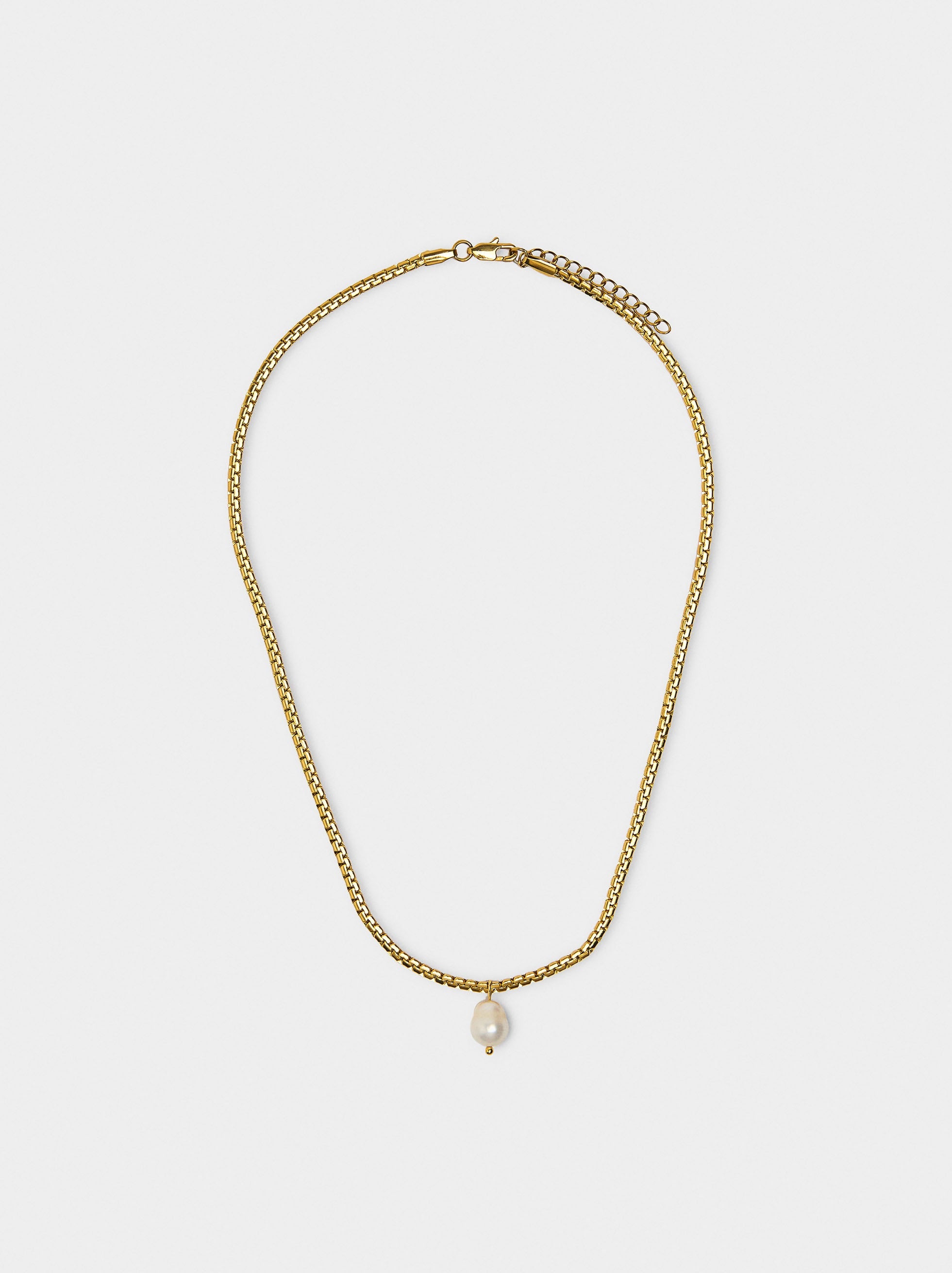 Collar Colgante De Perla De Agua Dulce - Acero Inoxidable