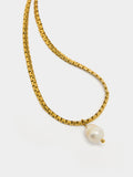 Collar Colgante De Perla De Agua Dulce - Acero Inoxidable
