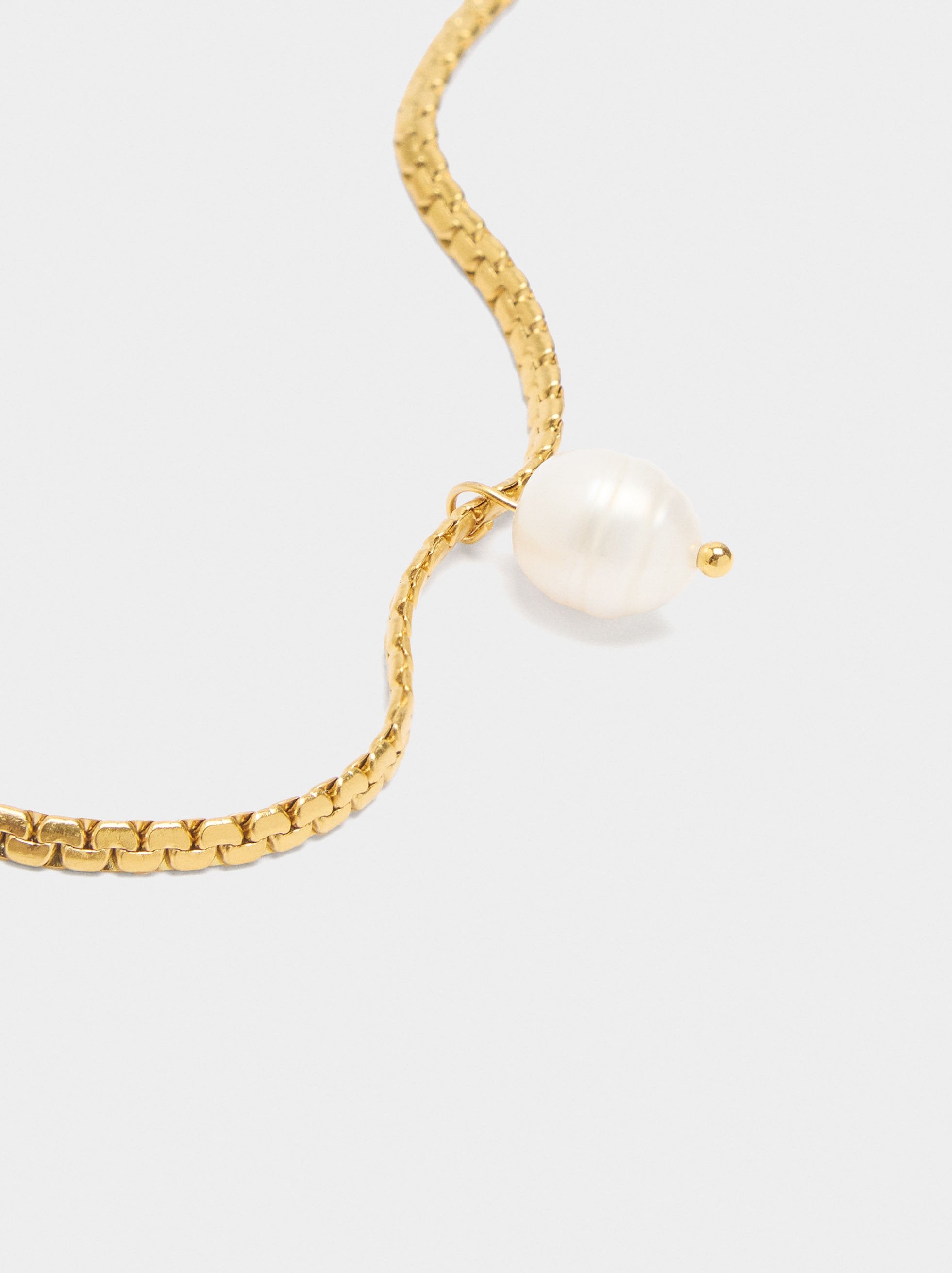 Pulsera De Perlas De Agua Dulce - Acero Inoxidable