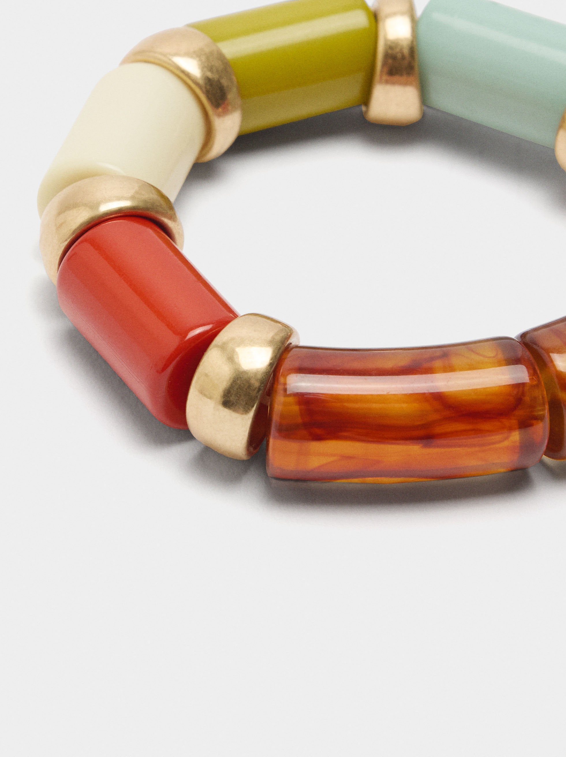 Pulsera Elástica De Cuentas Cilíndricas