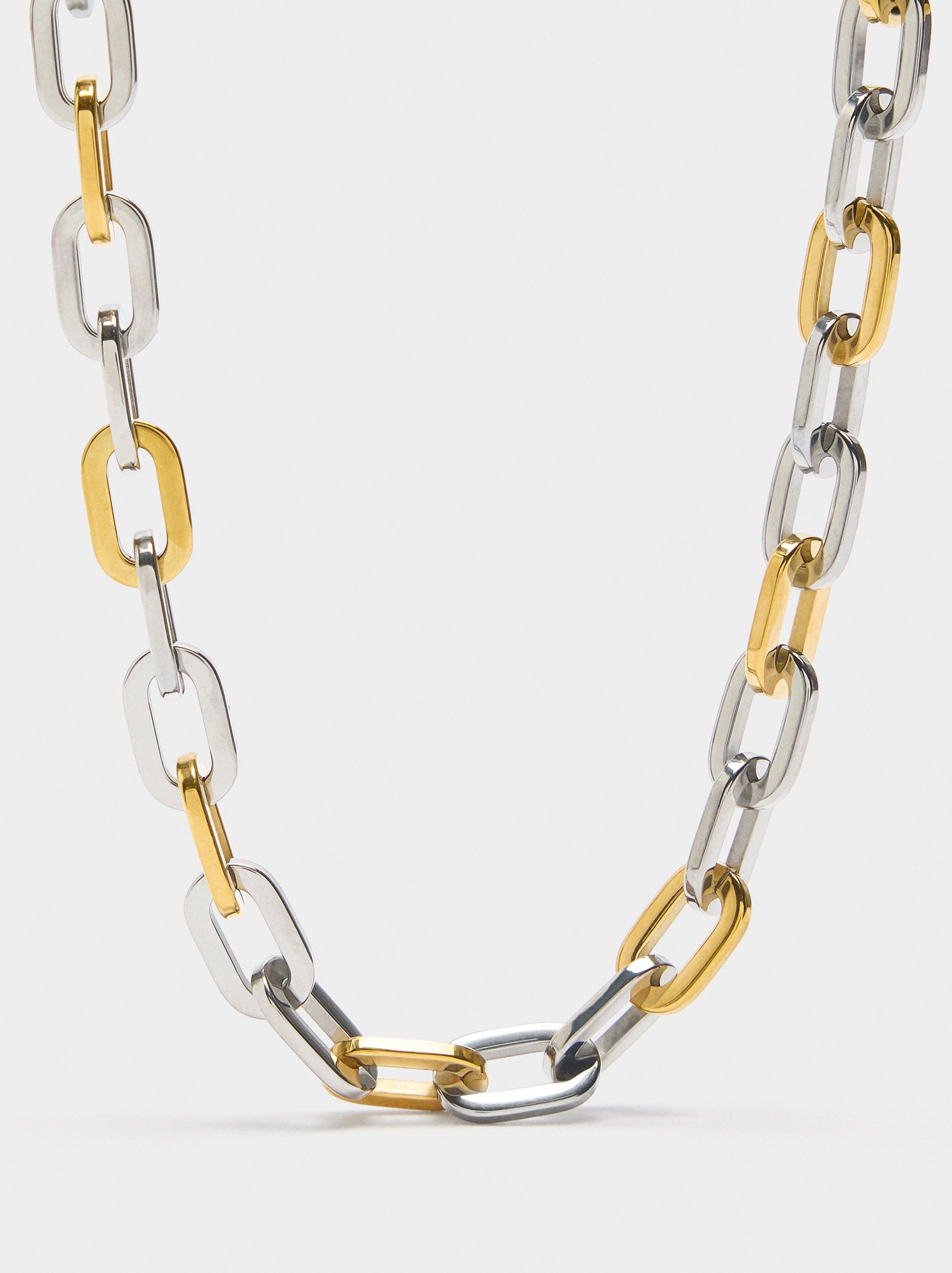 Collar De Eslabones Bicolor - Acero Inoxidable