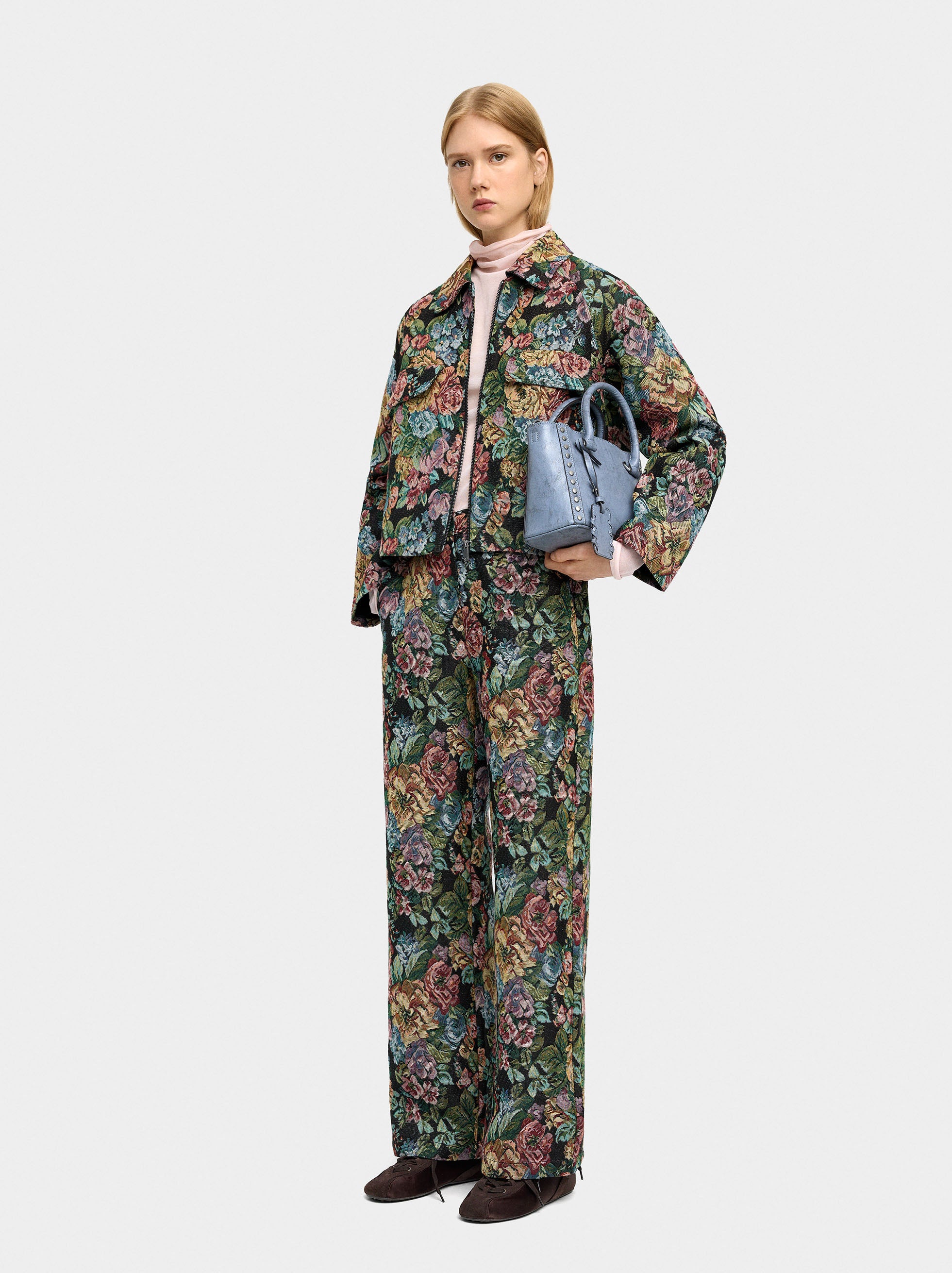 Pantalón Jacquard Floral