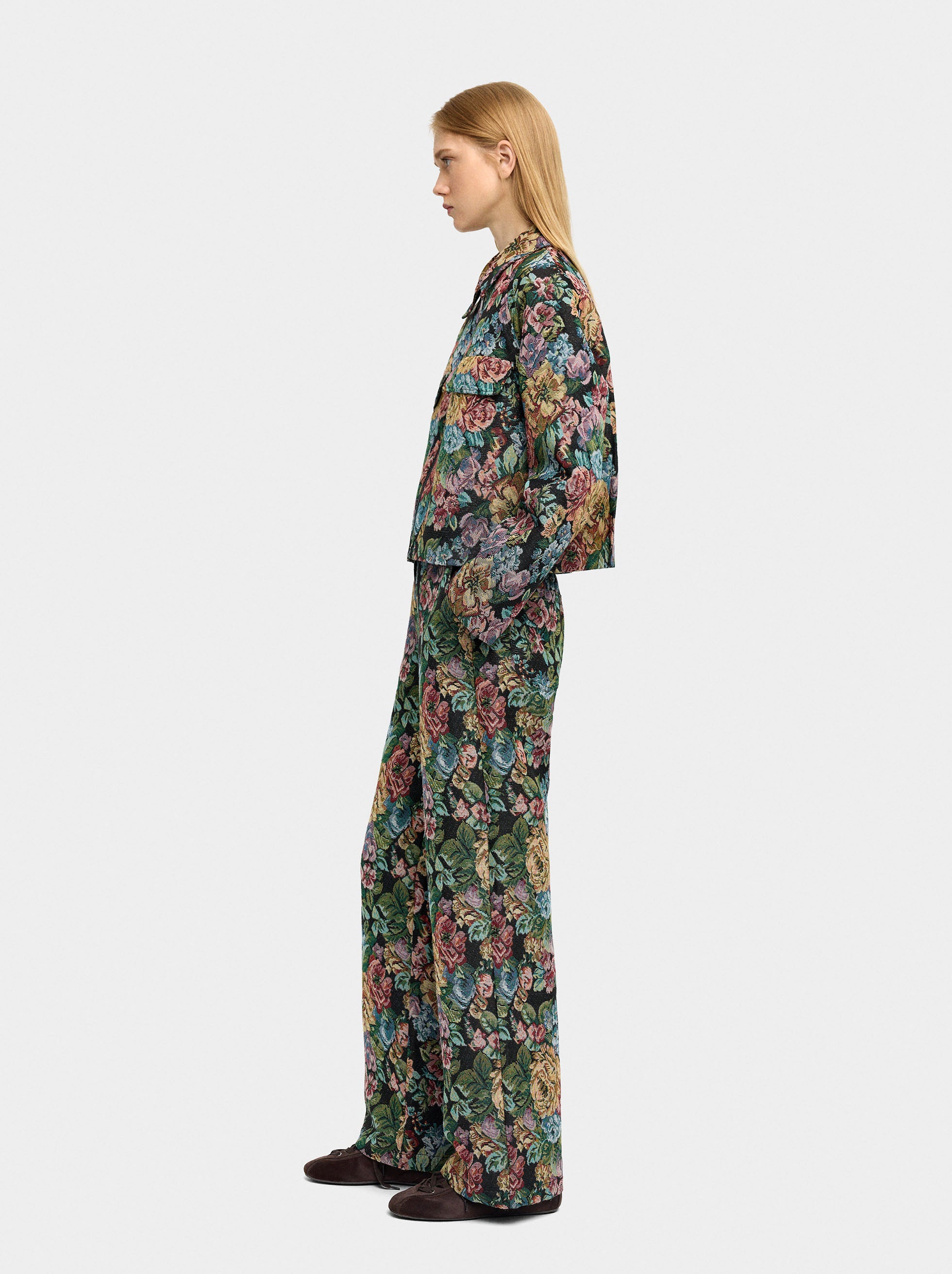 Pantalón Jacquard Floral