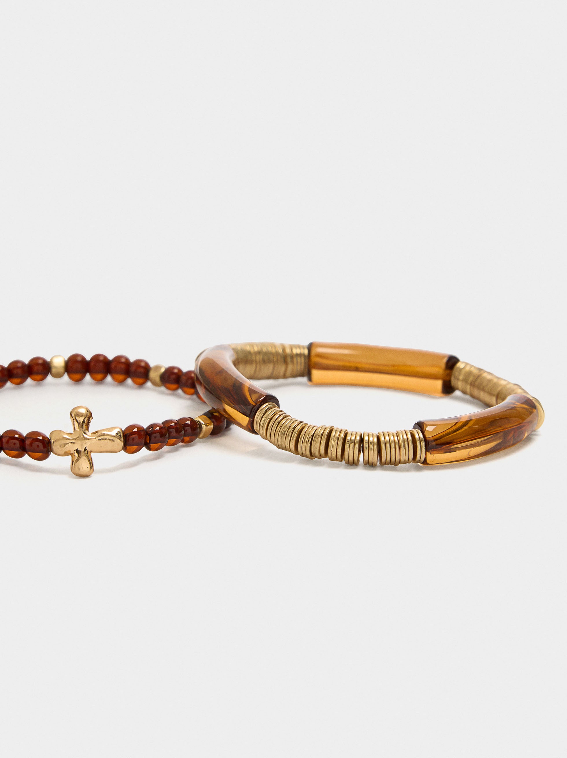 Set De Pulseras Elásticas Efecto Piedra