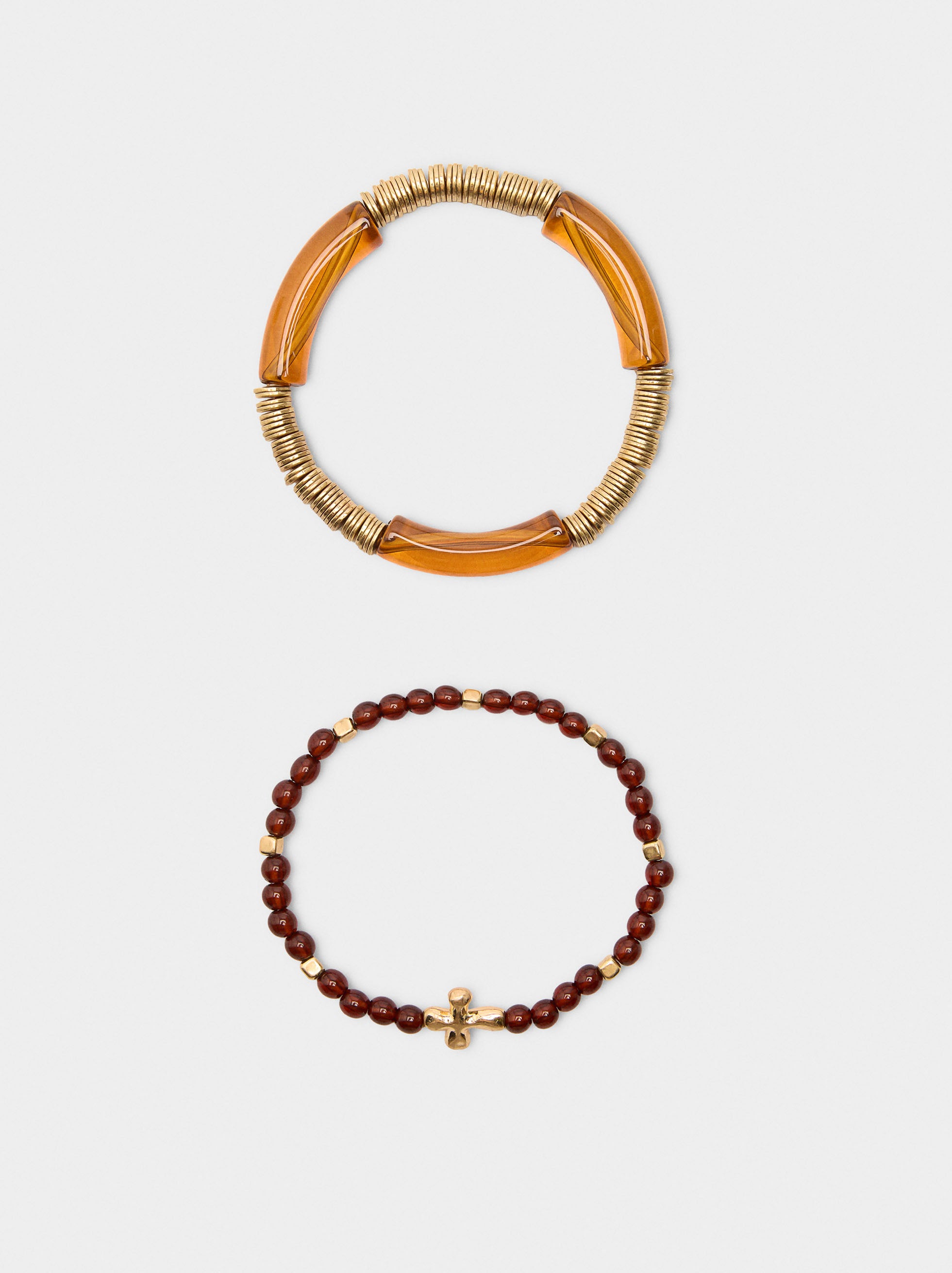 Set De Pulseras Elásticas Efecto Piedra