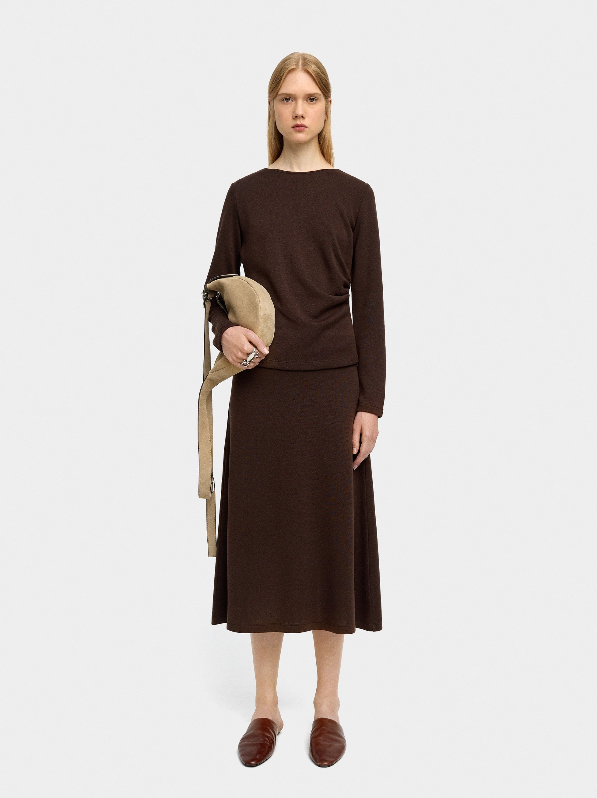 Camiseta Manga Larga Con Drapeado