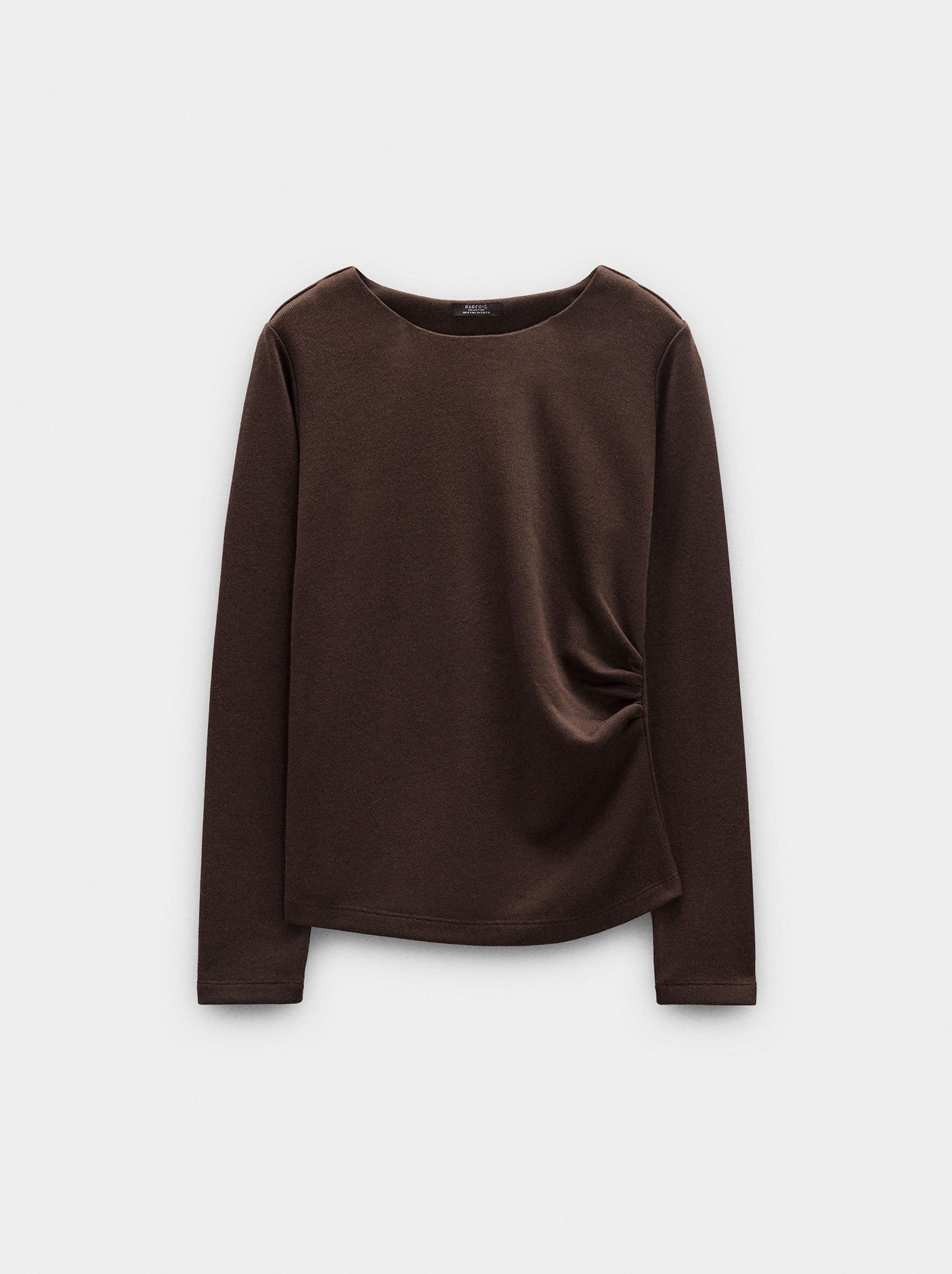 Camiseta Manga Larga Con Drapeado