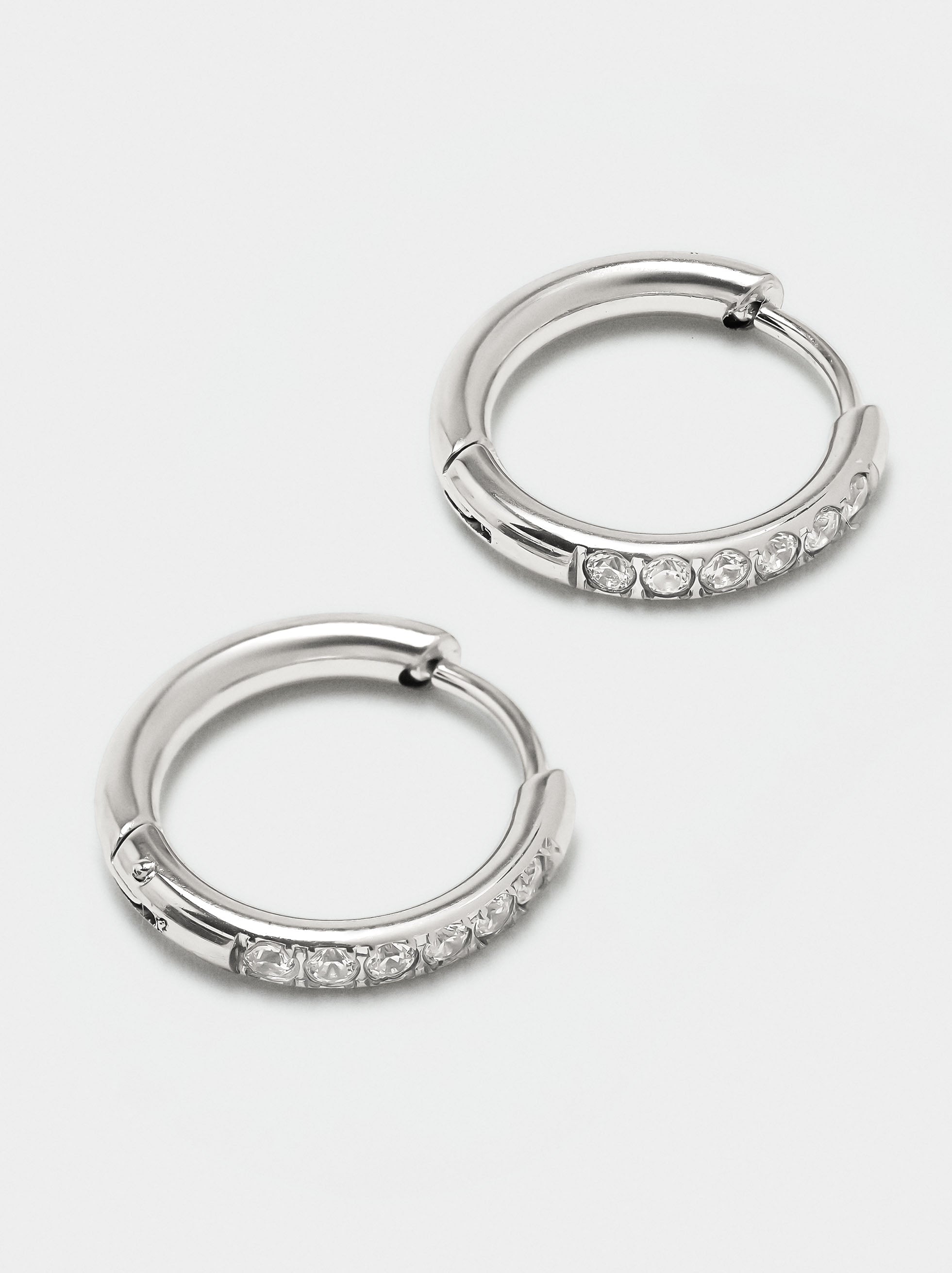 Aros Con Circonitas - Acero Inoxidable