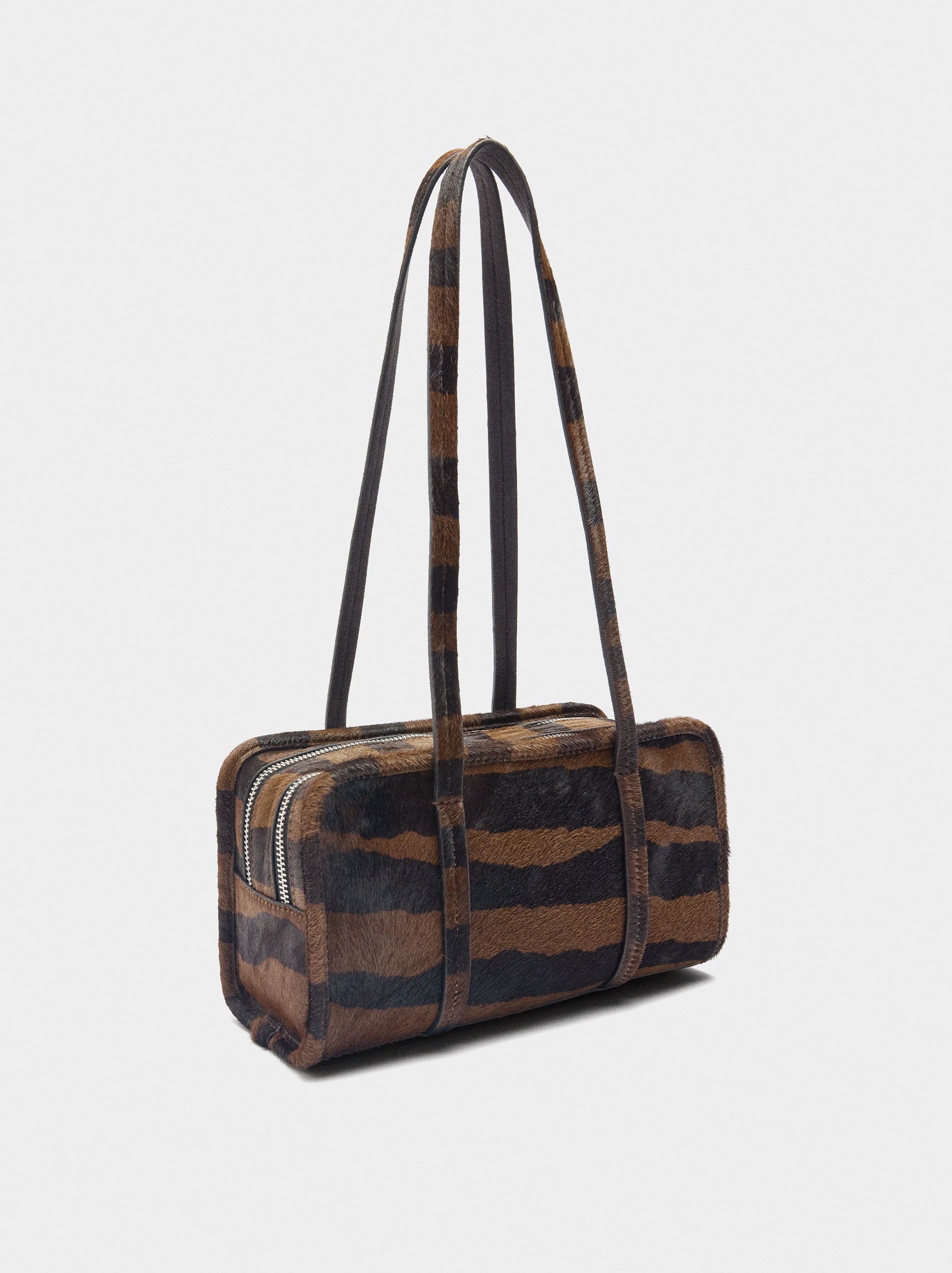 Bolso Bowling De Piel Estampado Animal