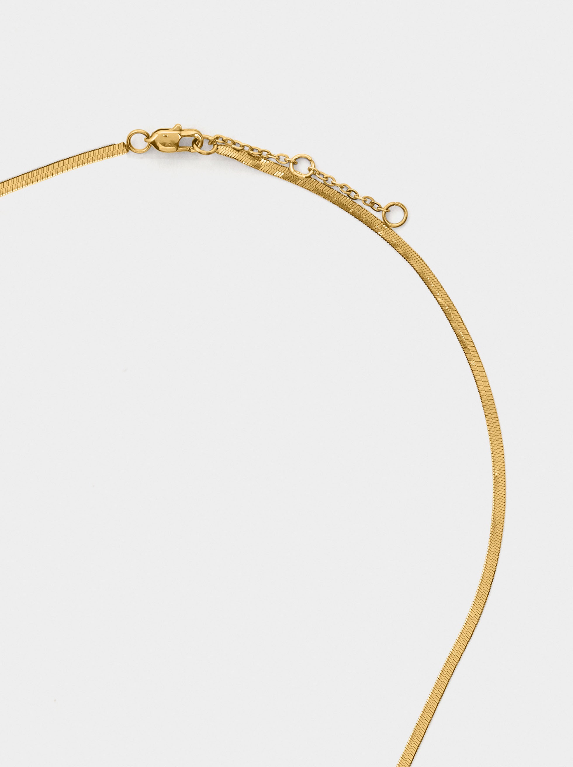 Collar Cadena De Serpiente Corazón - Acero Inoxidable