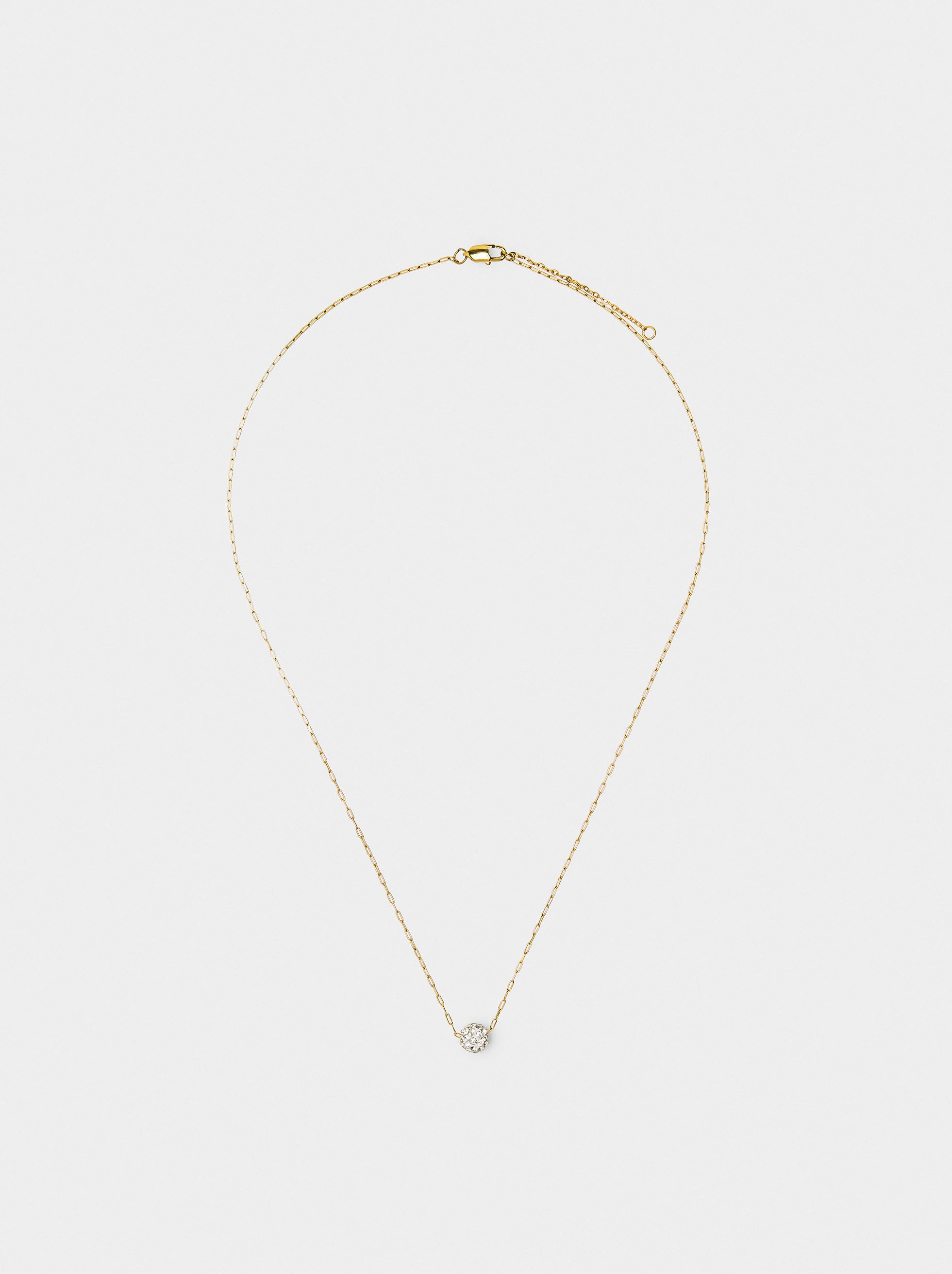 Collar Largo Con Cristal - Acero Inoxidable